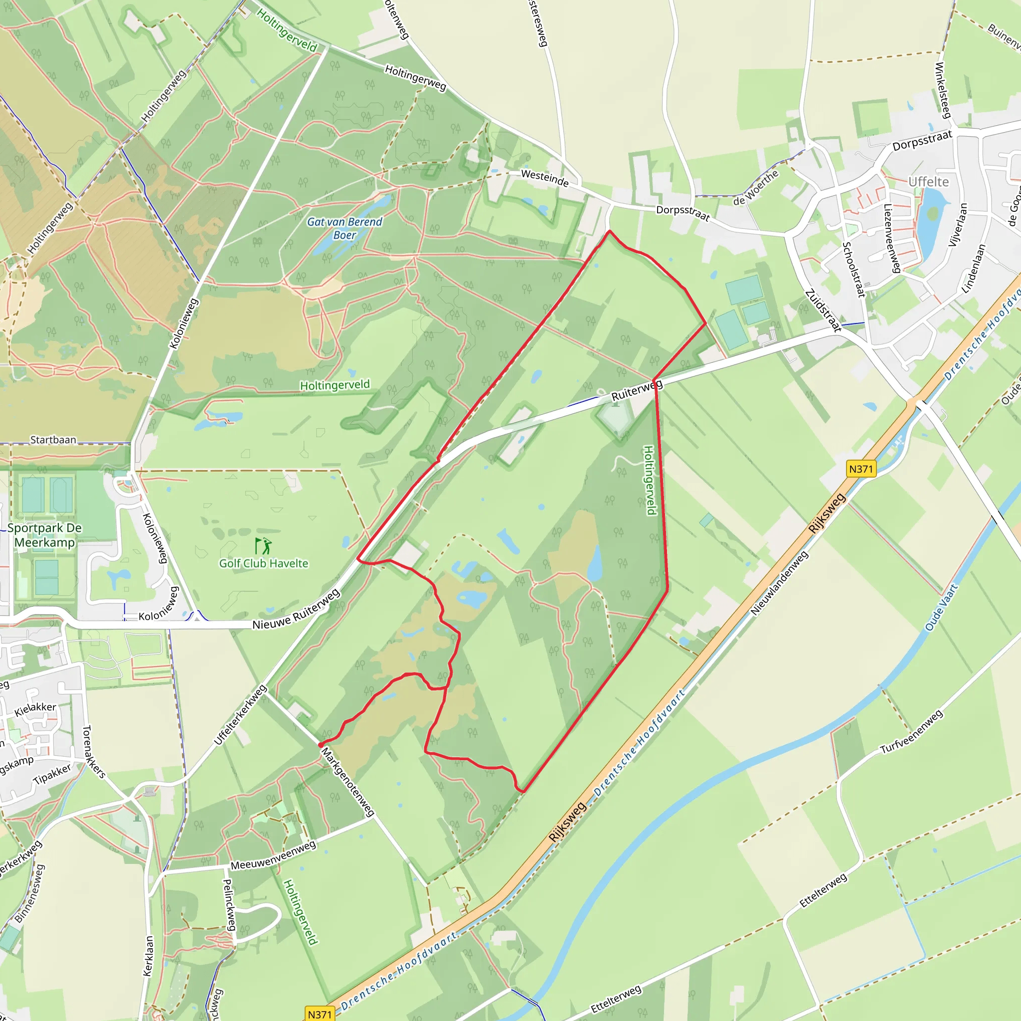 Uffelter Binnenveld Loop mobile static map