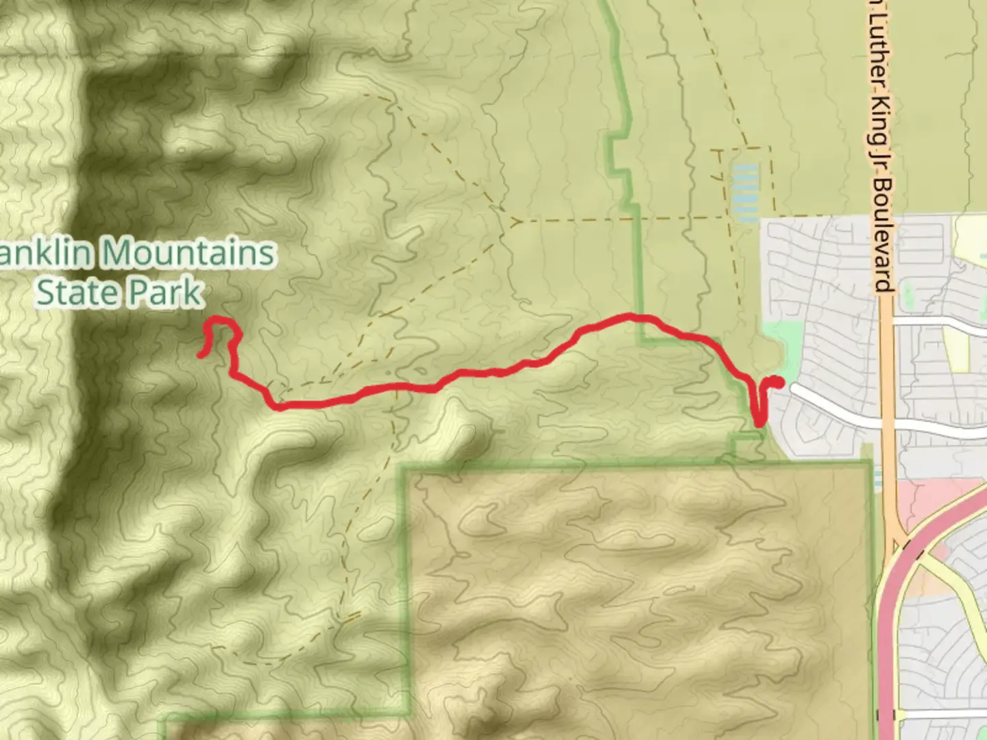 An image depicting the trail Old Tin Mine Road and its surrounding area.