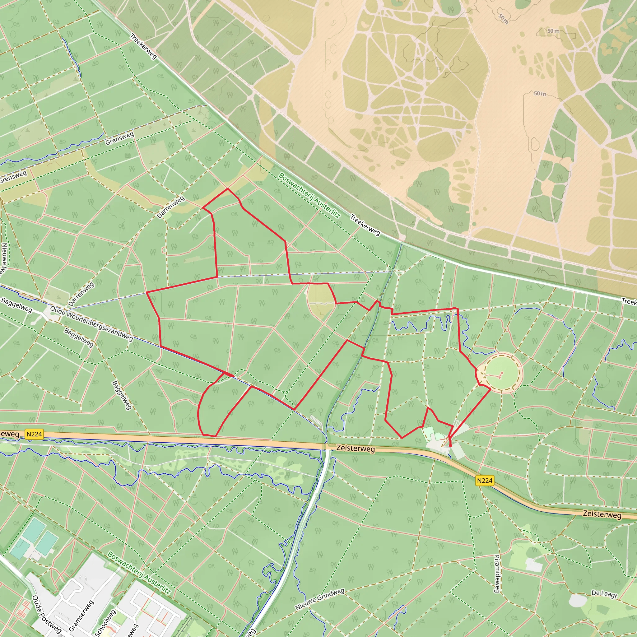 Pyramide van Austerlitz and De Franse Put Loop mobile static map