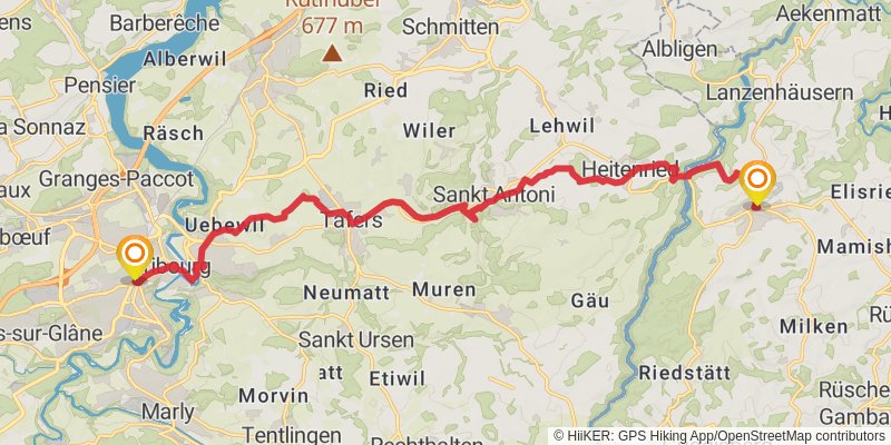 Camino Rankweil-Geneva stage 18 Map