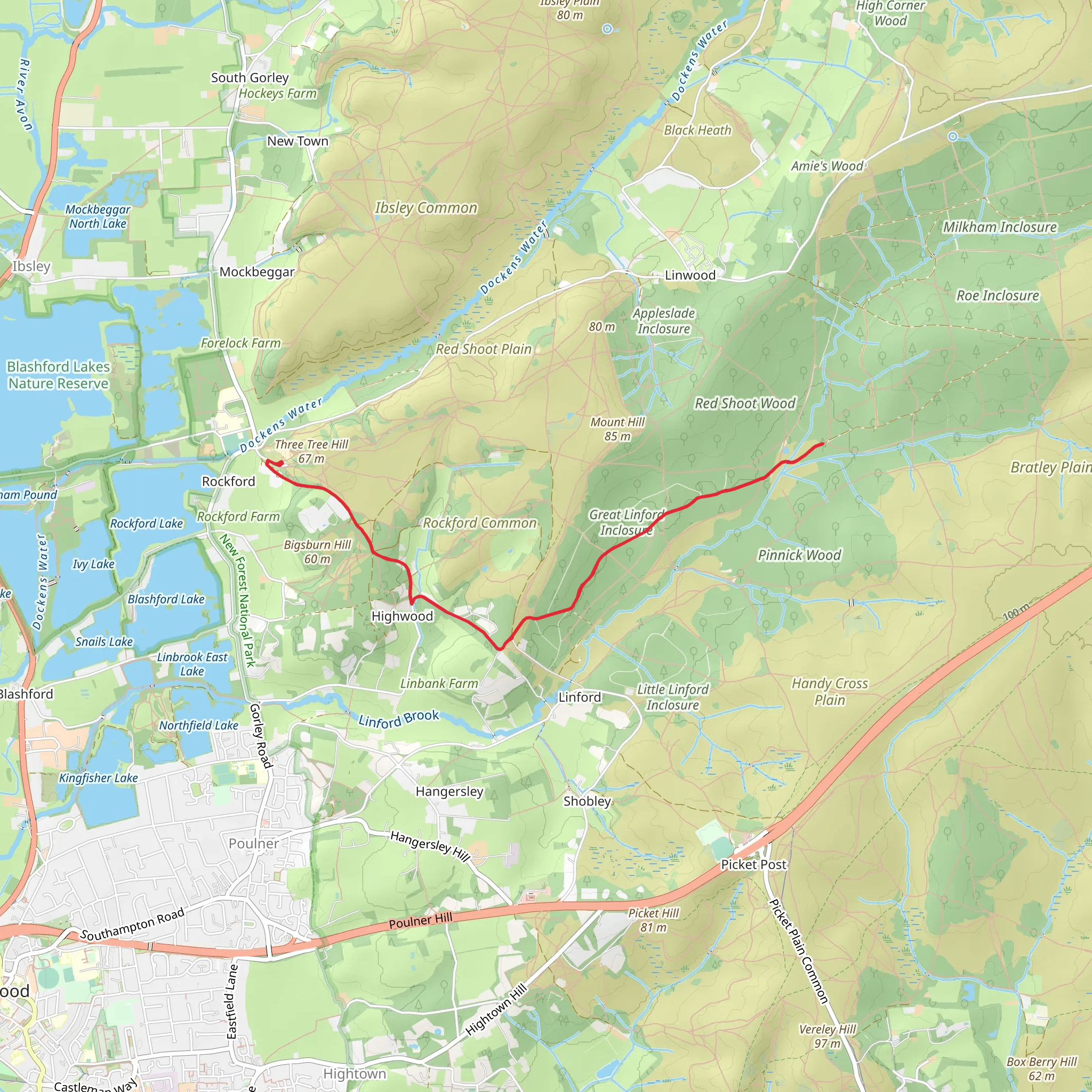 Great Linford Inclosure mobile static map