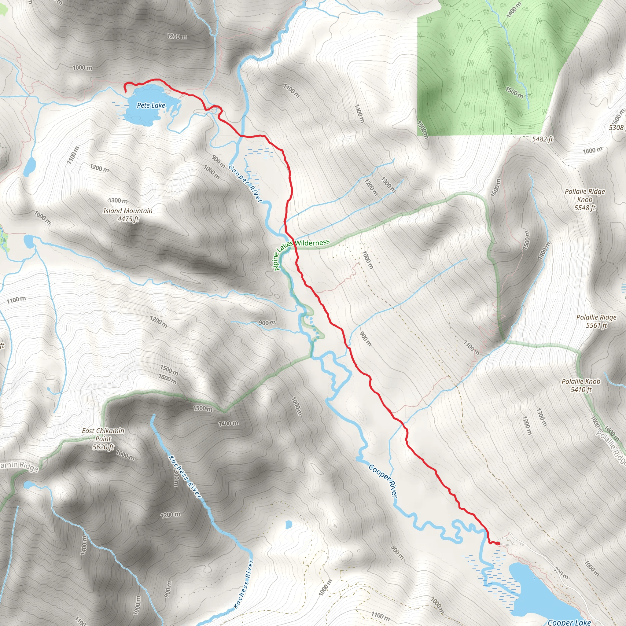 Pete Lake Trail mobile static map