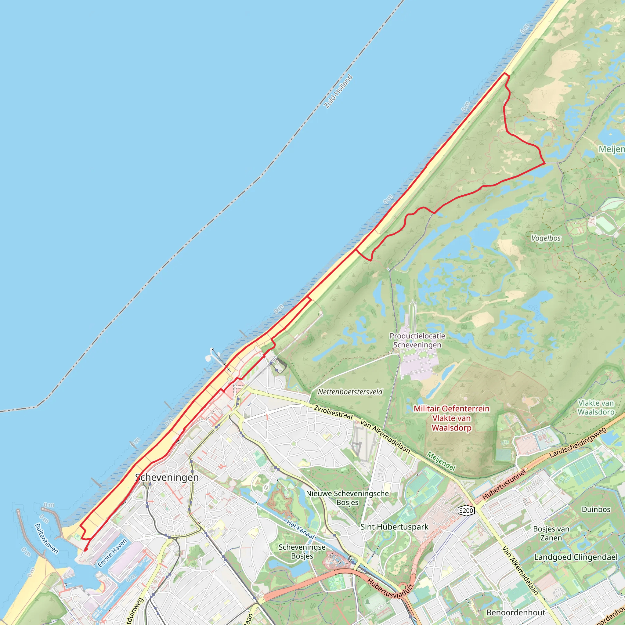 Strand Noord, Meijendelse Slad and Noorderstrand Loop mobile static map