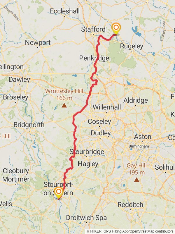 Staffordshire and Worcestershire Canal Walk mobile static map