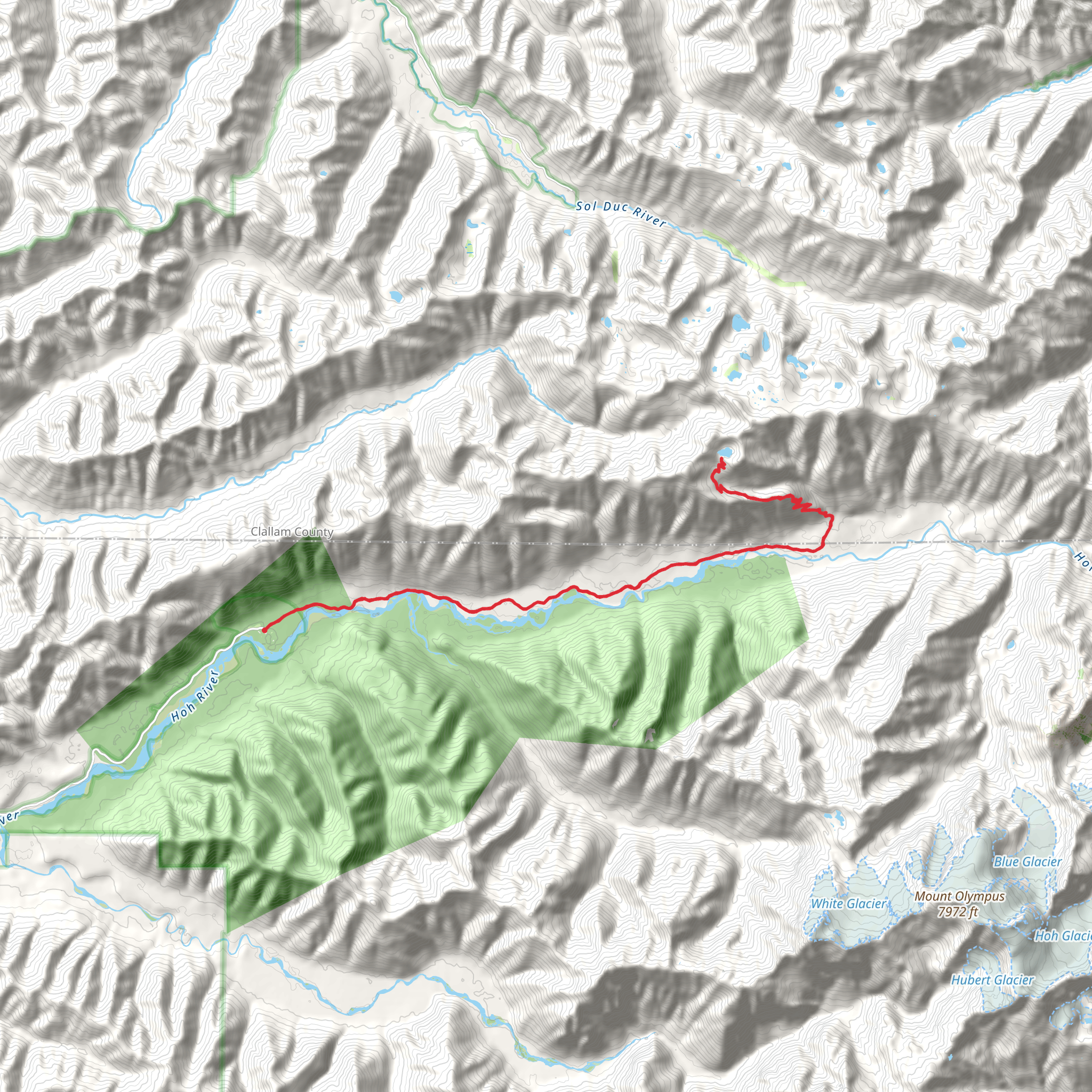 Hoh Lake and Hoh River Trail mobile static map