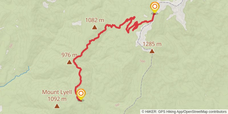 Lyell to Ghost Lake Hut - Old Ghost Road stage 2 Map