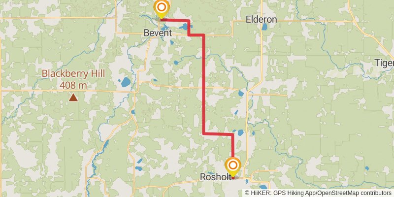 Ice Age National Scenic Trail stage 37 Map