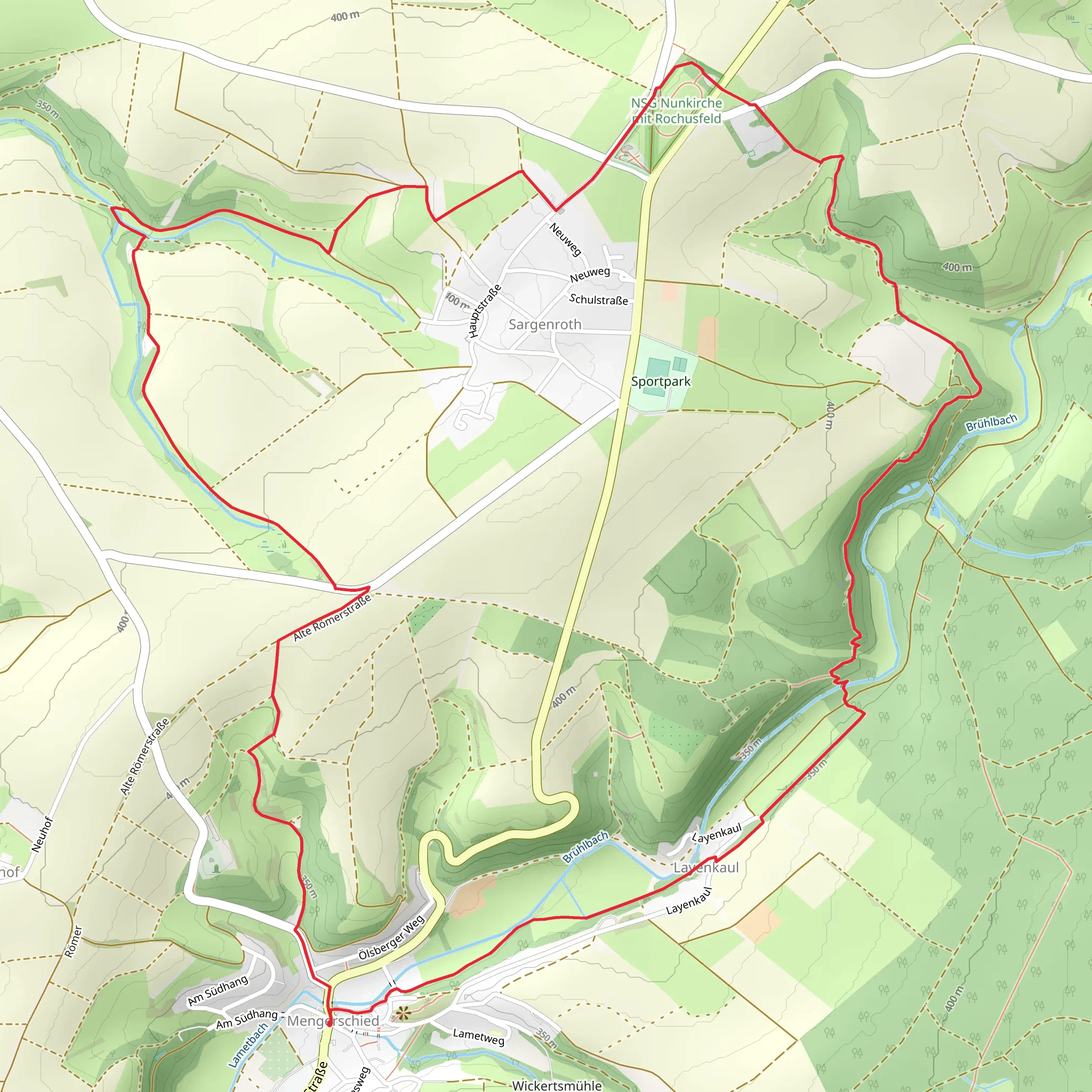 Mengerschied to Sargenroth Loop via Waldjugendherberge mobile static map