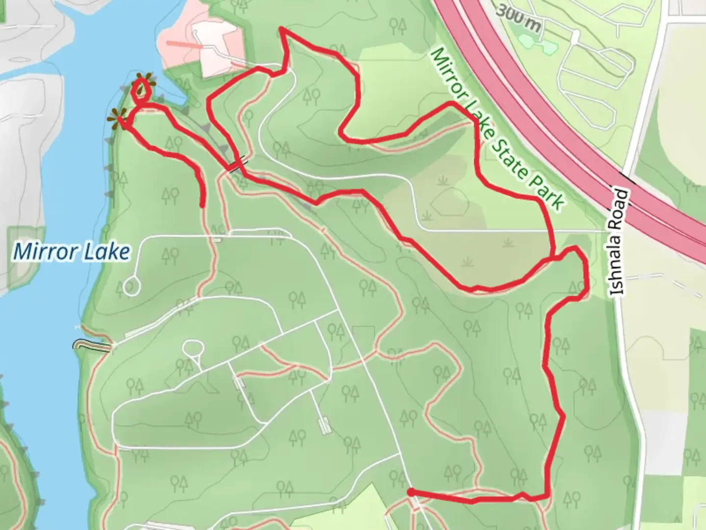 An image depicting the trail Ishnala and Echo Rock Loop Trail and its surrounding area.