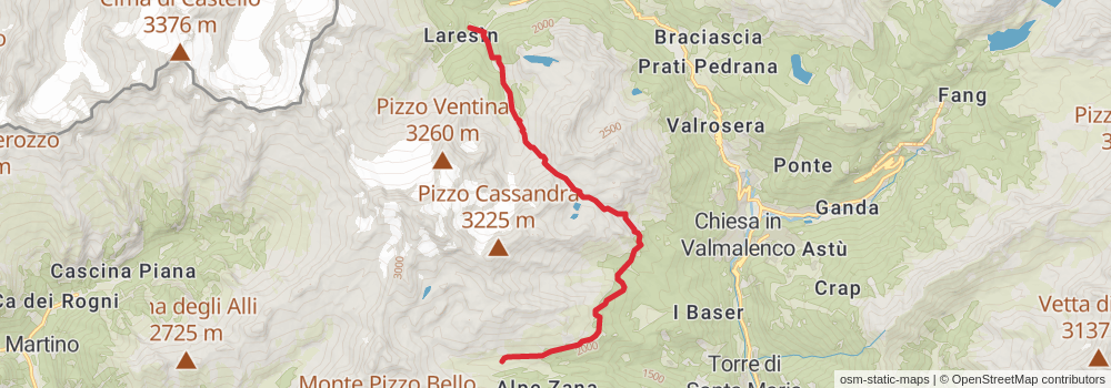 Sentiero Italia - Alps Section stage 84 Map