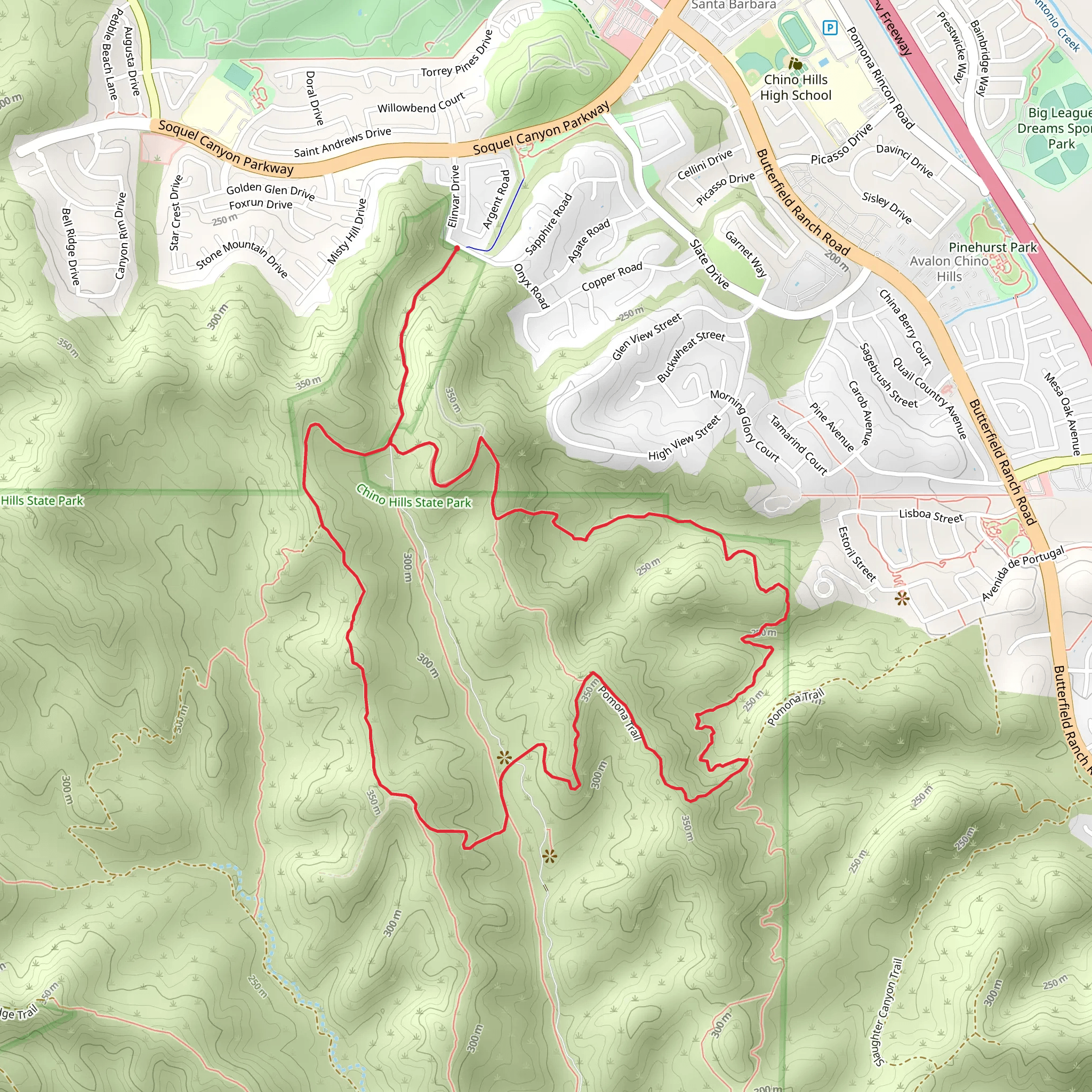 East Fence Line, Pomona and Bane Ridge Loop Trail mobile static map