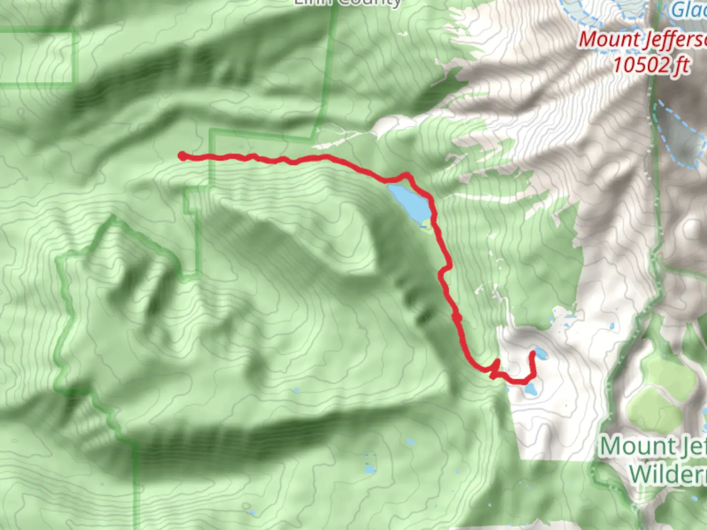 An image depicting the trail Hanks Lake and Pamelia Lake via Hunts Creek Trail and its surrounding area.