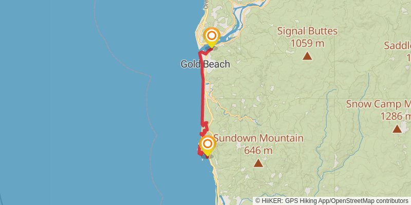 Oregon Coast Trail stage 30 Map
