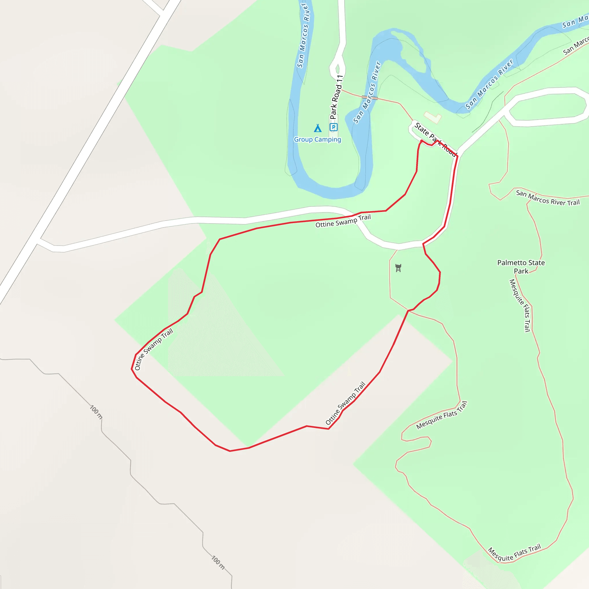 Ottine Swamp Loop Trail mobile static map