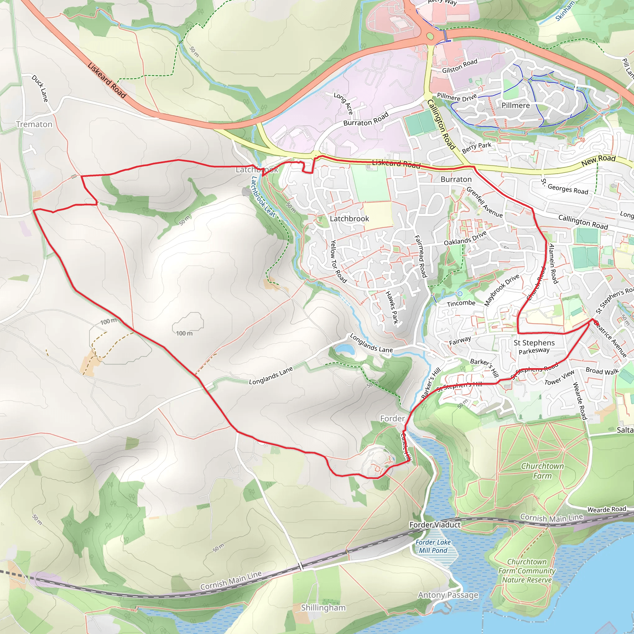 Saltash Country Park mobile static map