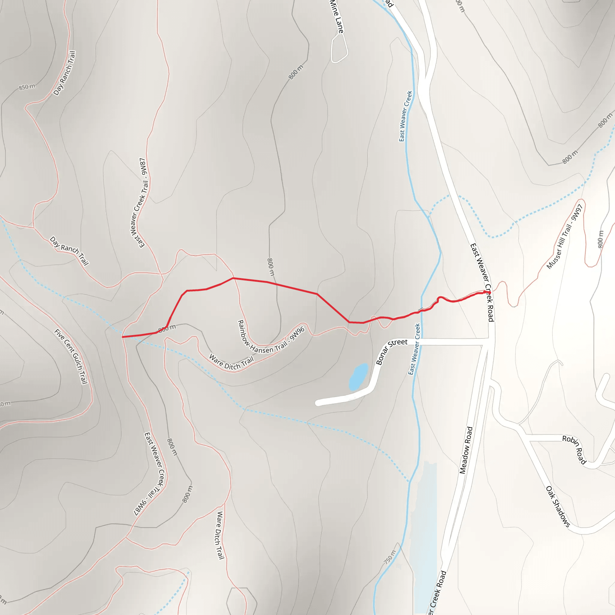 Rainbow Hansen Trail mobile static map