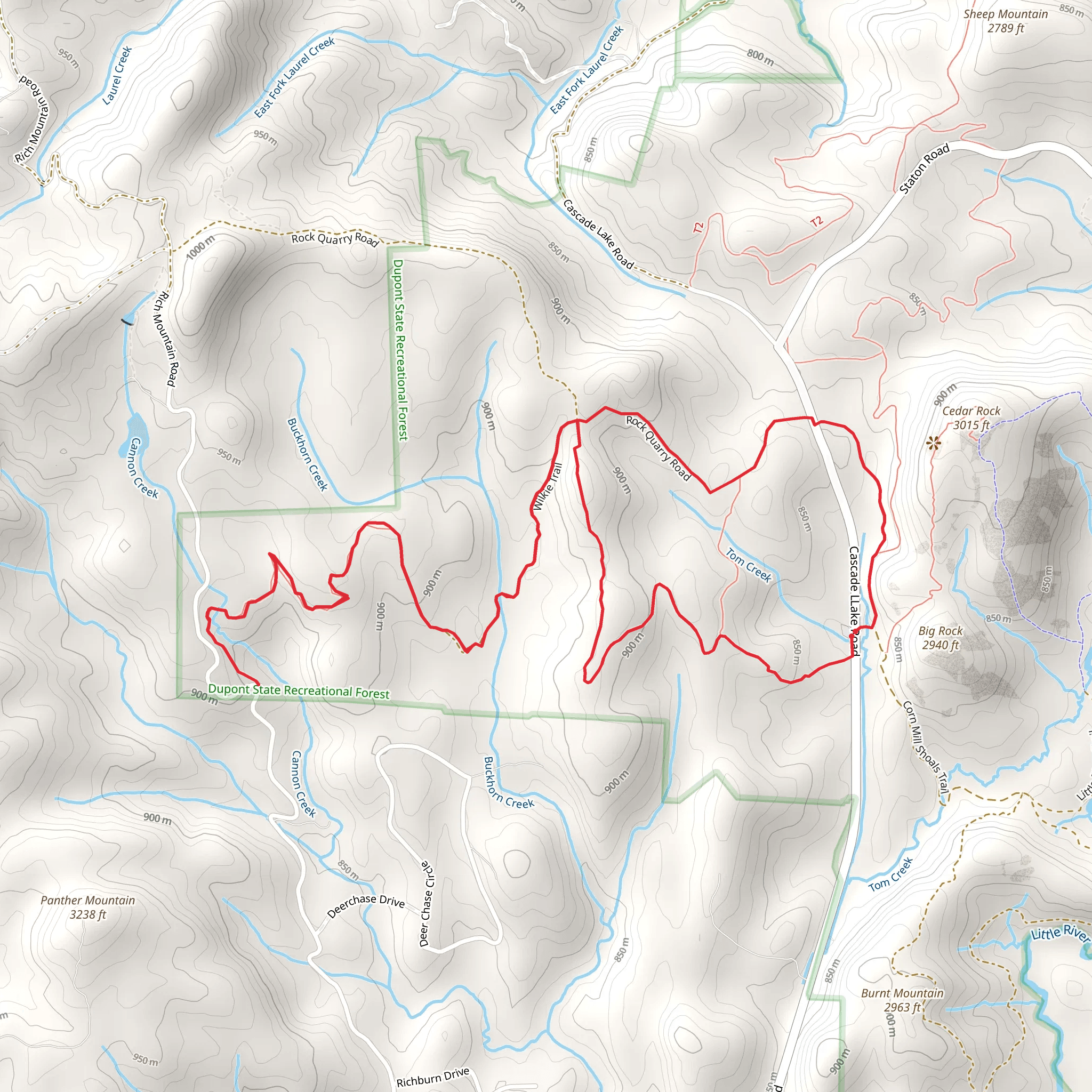 Twixt Trail, Cannon Creek Trail and Wilkie Trail Loop mobile static map