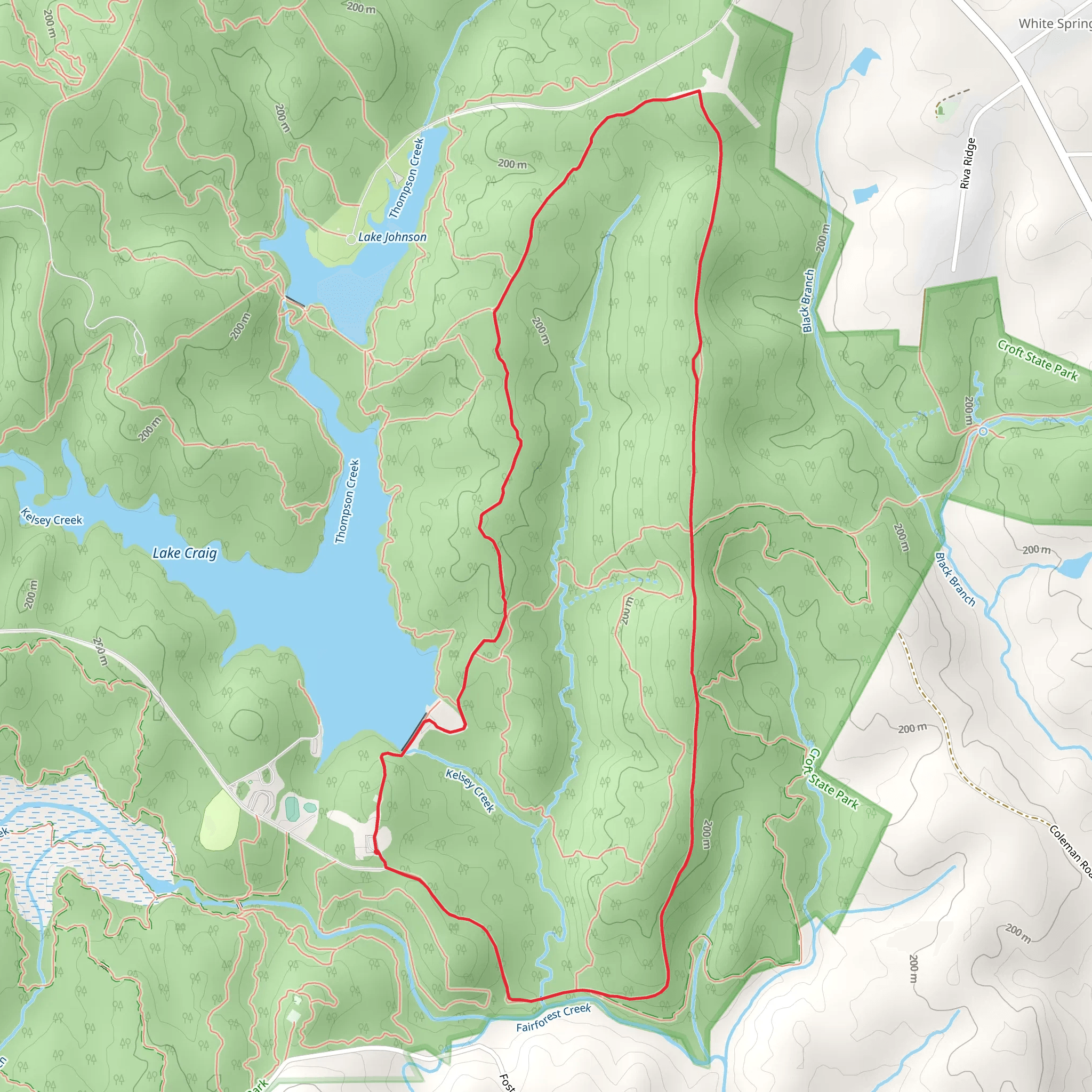 Fosters Mill Loop - Lake Craig mobile static map