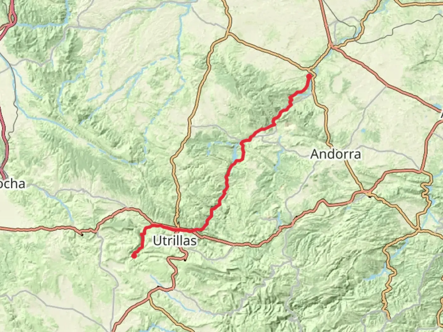 An image depicting the trail GR 262 - Río Martín and its surrounding area.
