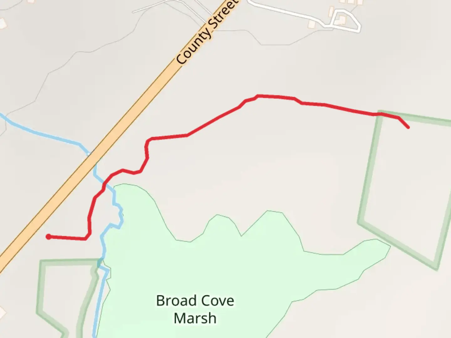 An image depicting the trail Board Cove Marsh Out and Back and its surrounding area.