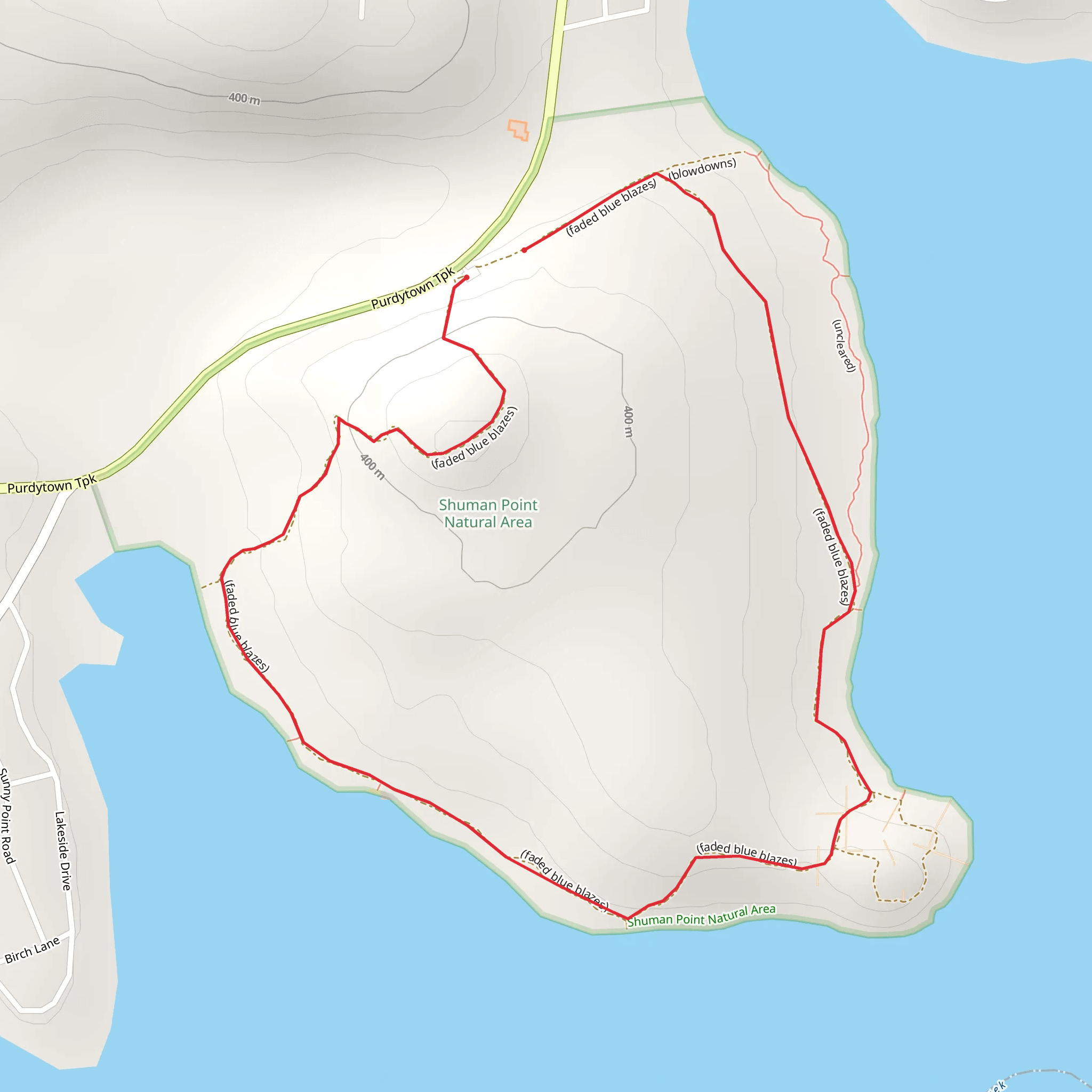 Faded blue Blazes Loop mobile static map