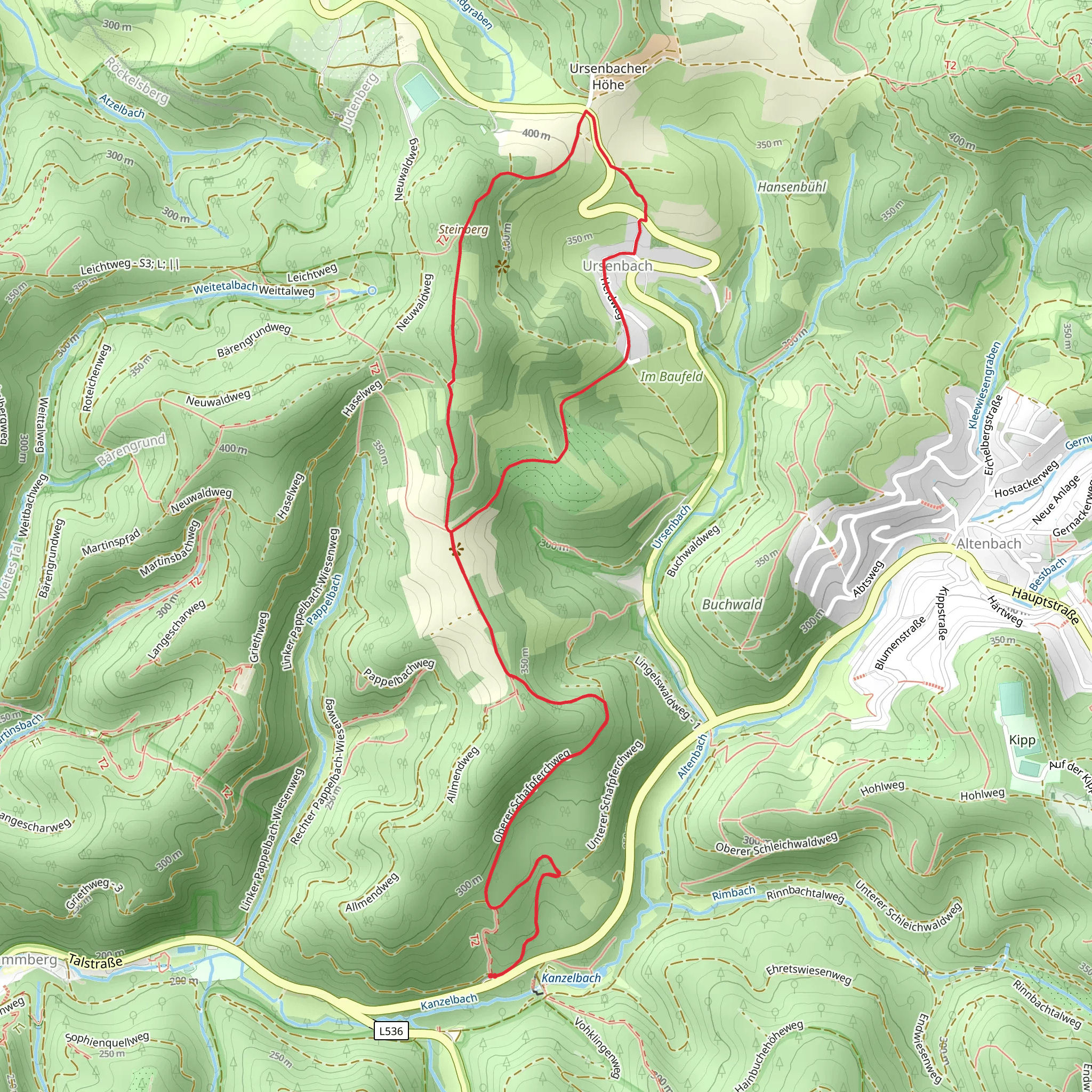 Ursenbach Loop via Schafpferch Alter mobile static map
