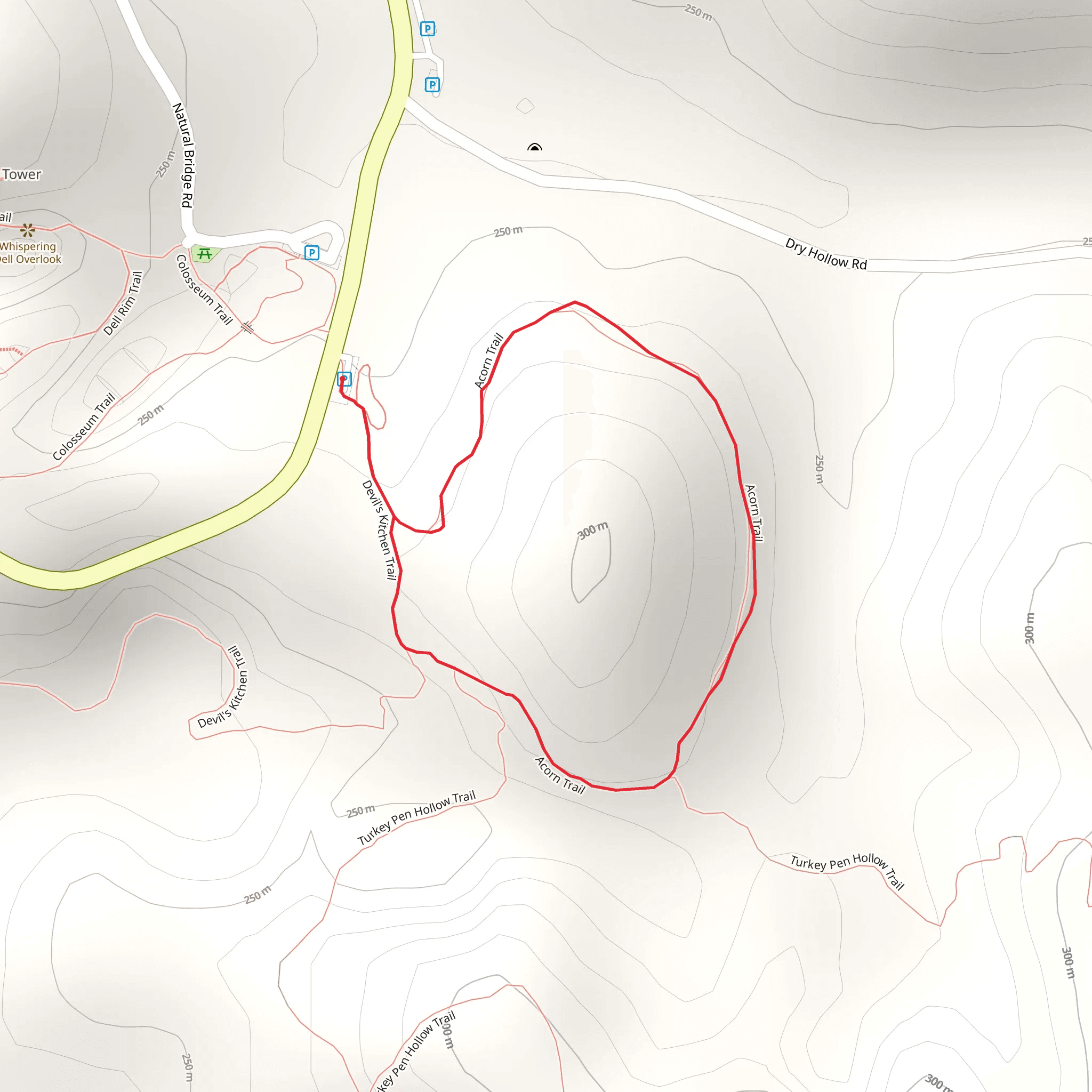 Acorn and Devil's Kitchen Loop Trail mobile static map