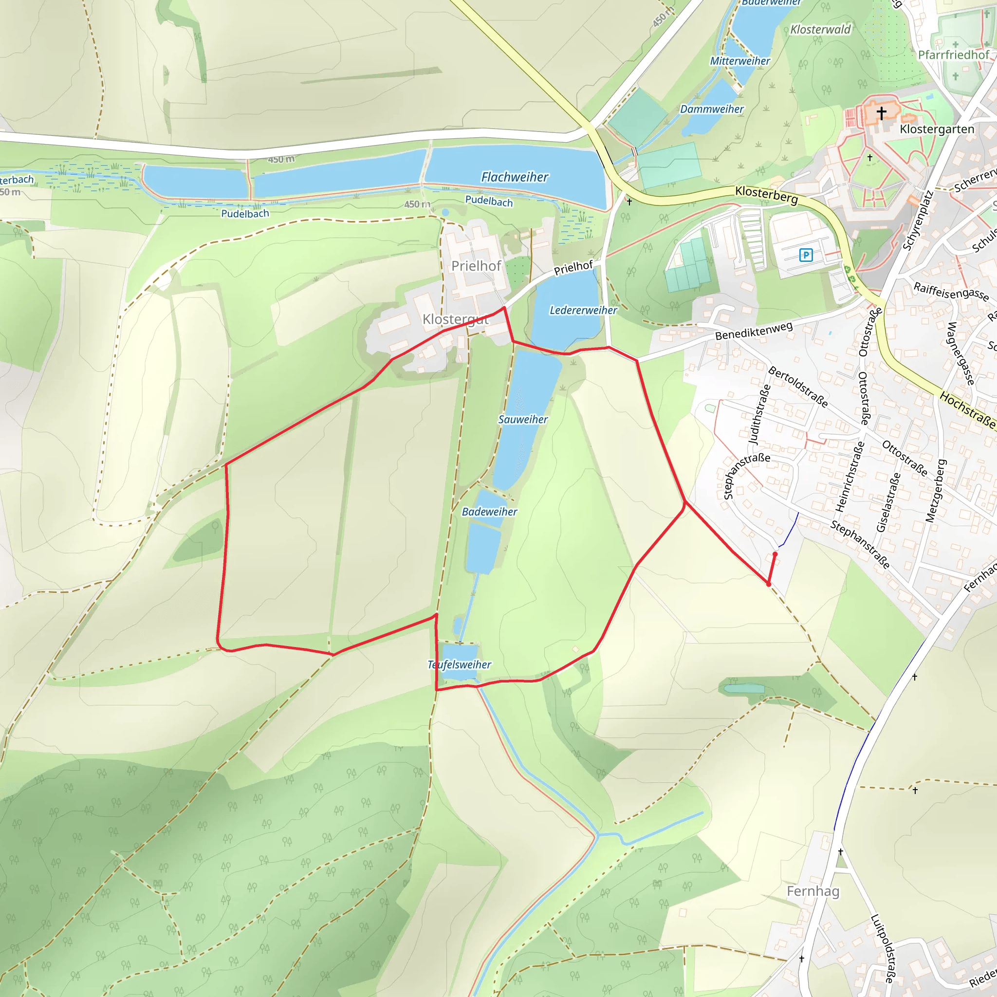 Sauweiher via Planetenweg and Akazienweg mobile static map