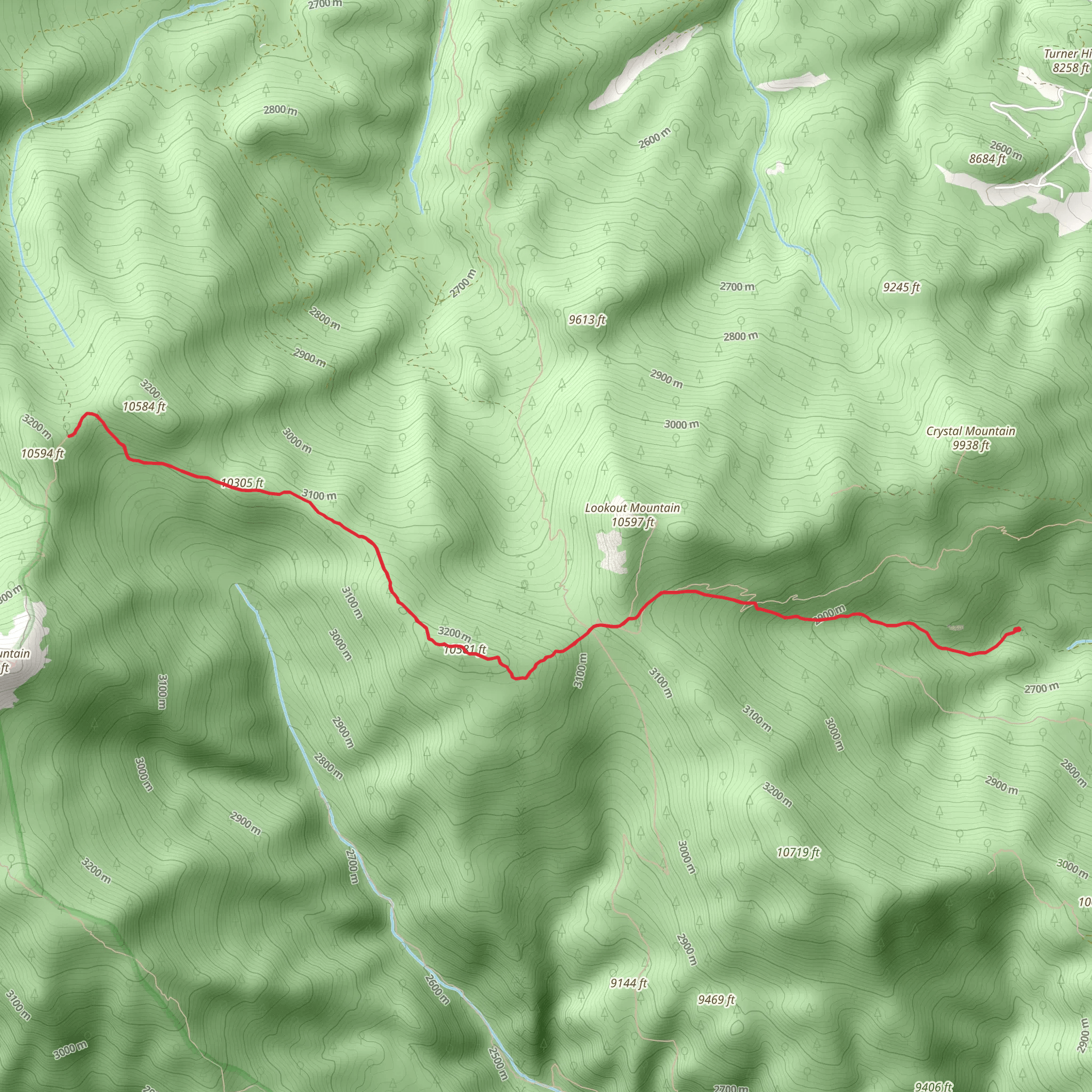 Lookout Mountain Trail mobile static map