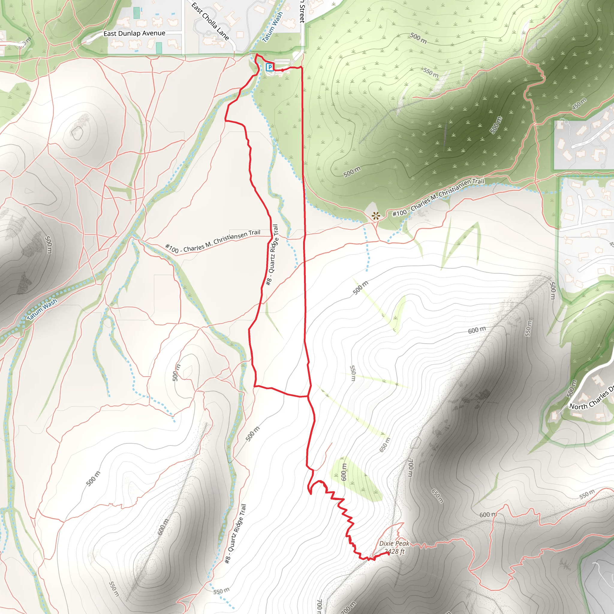 Quartz Ridge and Dixie Peak Loop Trail mobile static map