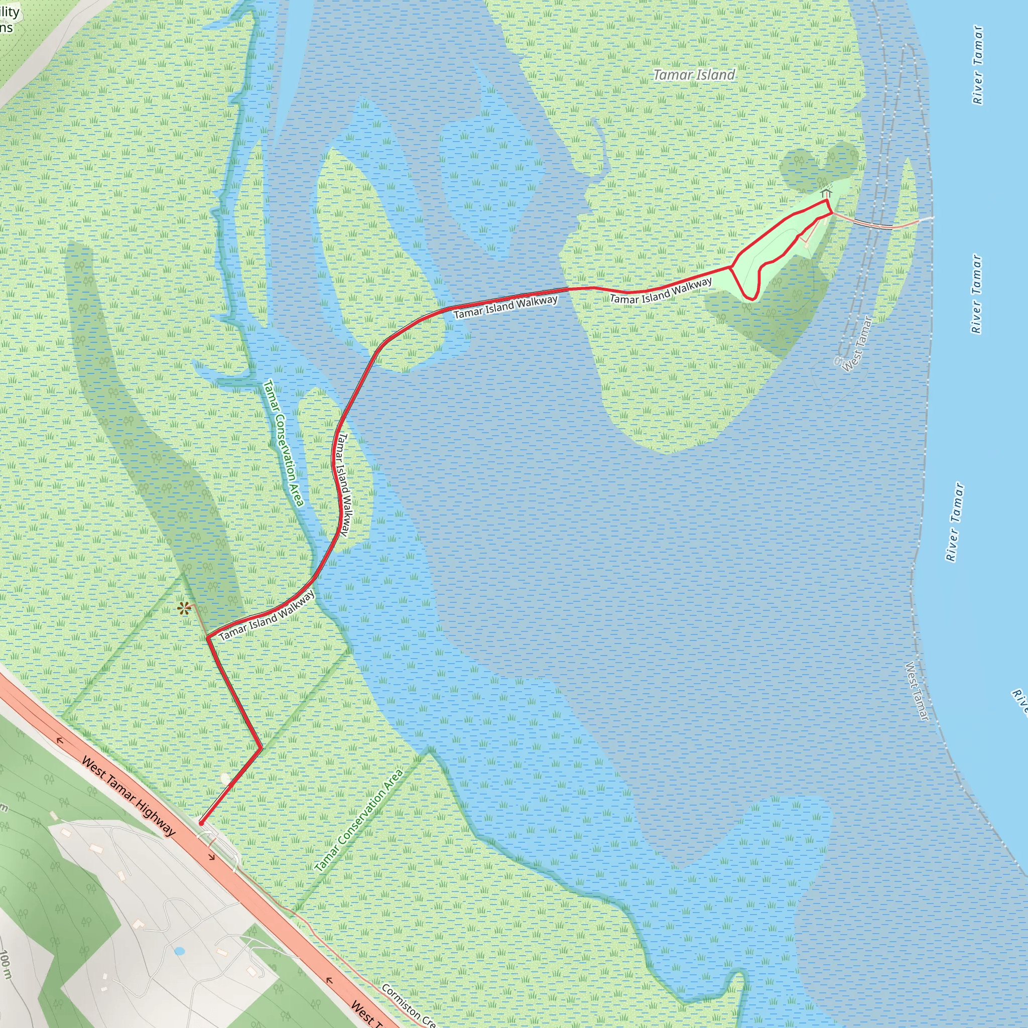 Tamar Island Walk mobile static map