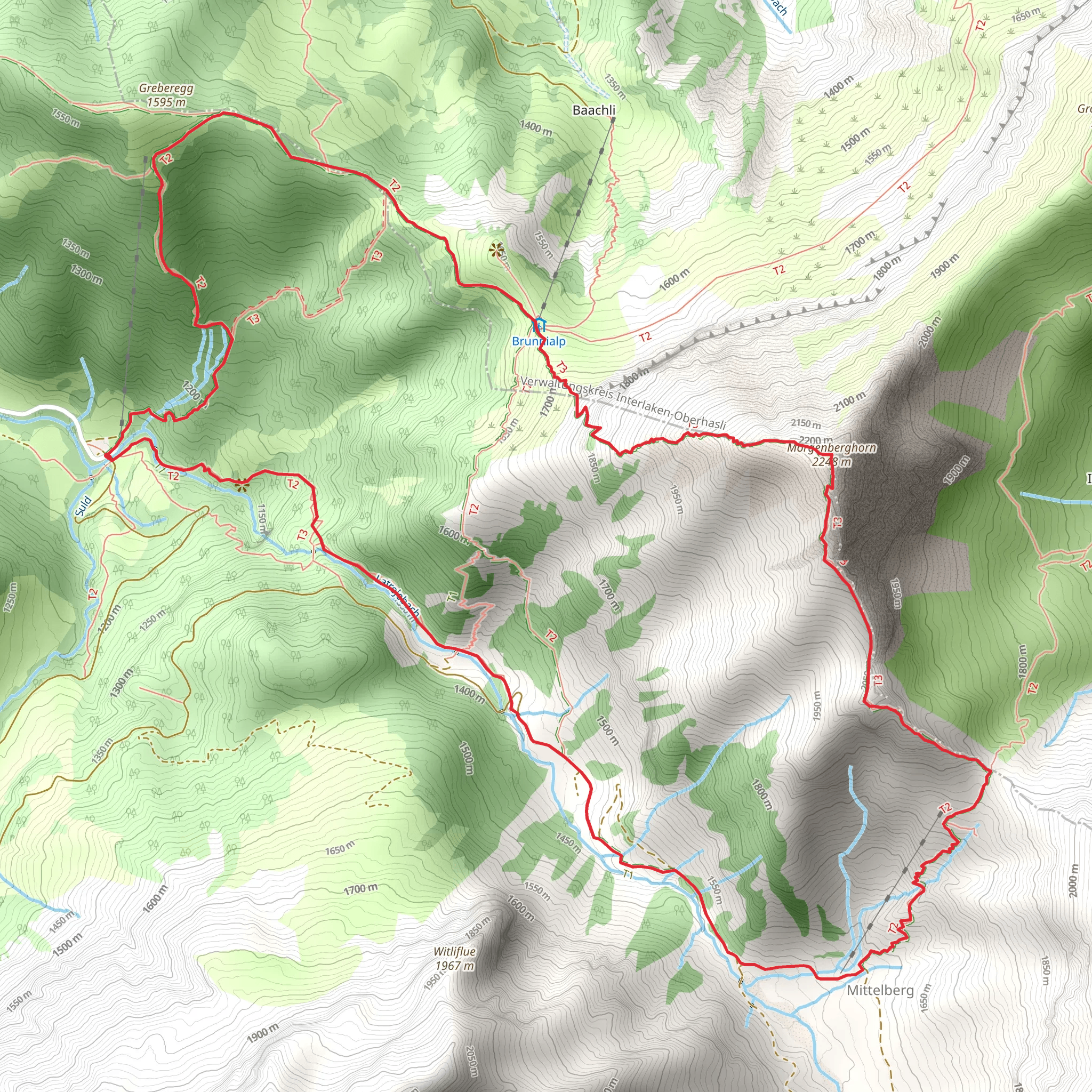 Suld-Rengglipass-Morgenberghorn-Brunni-Suld mobile static map