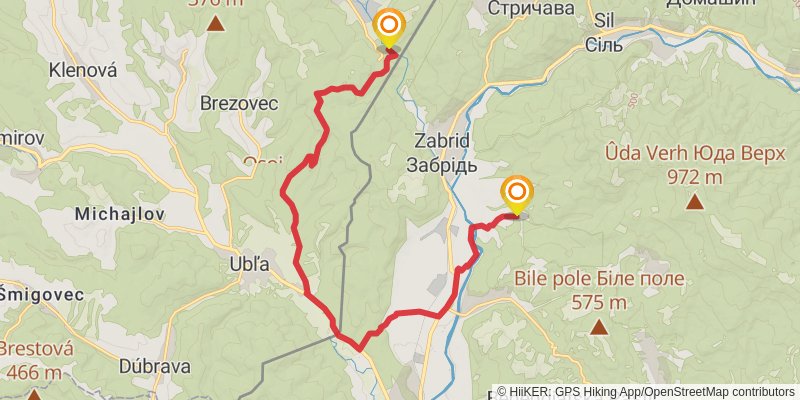 Trans Carpathian Hike stage 41 Map