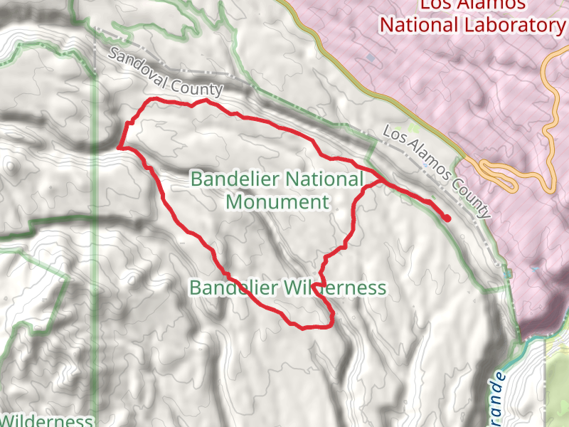Middle and Upper Alamo and Frijoles Rim Loop Trail