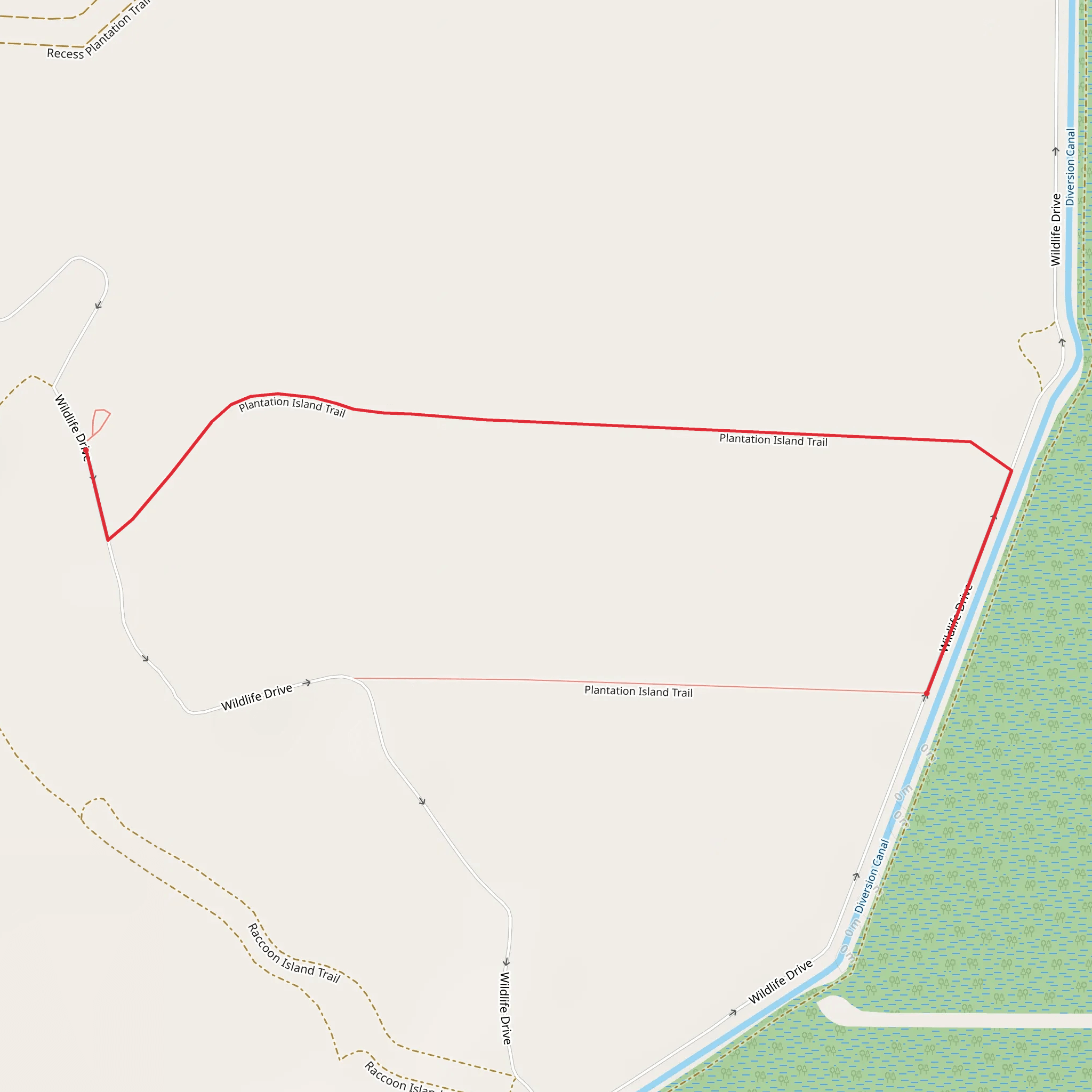 Plantation Island Trail - Short mobile static map