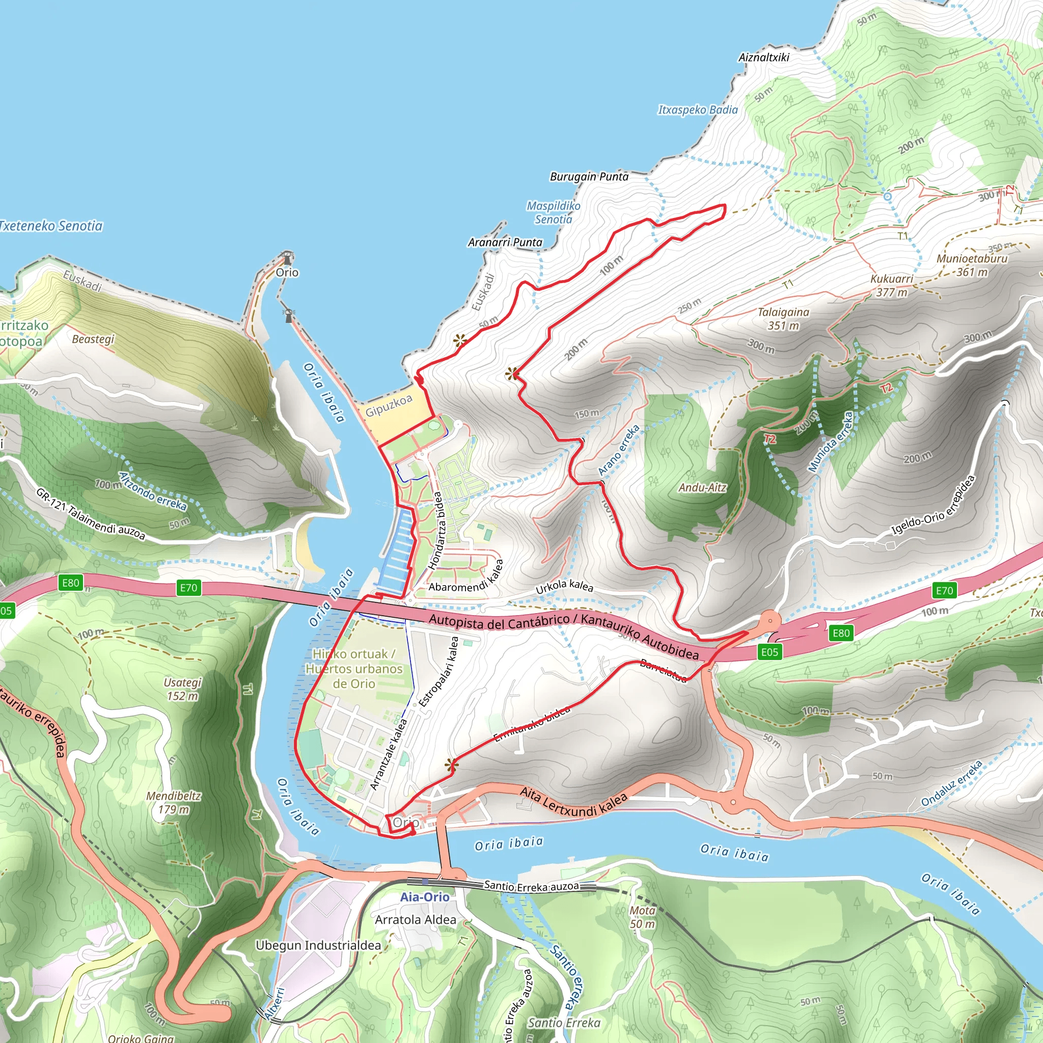 Orio - Itxaspe PR GI 158 mobile static map