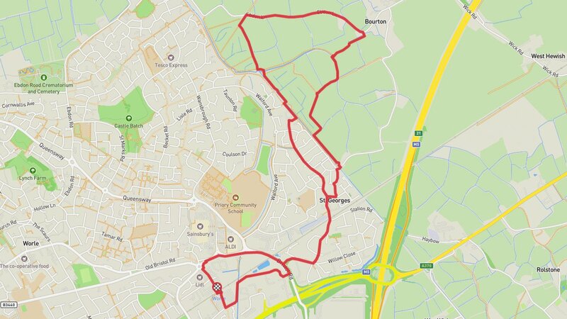 Worle to Burton Loop Walk mobile static map