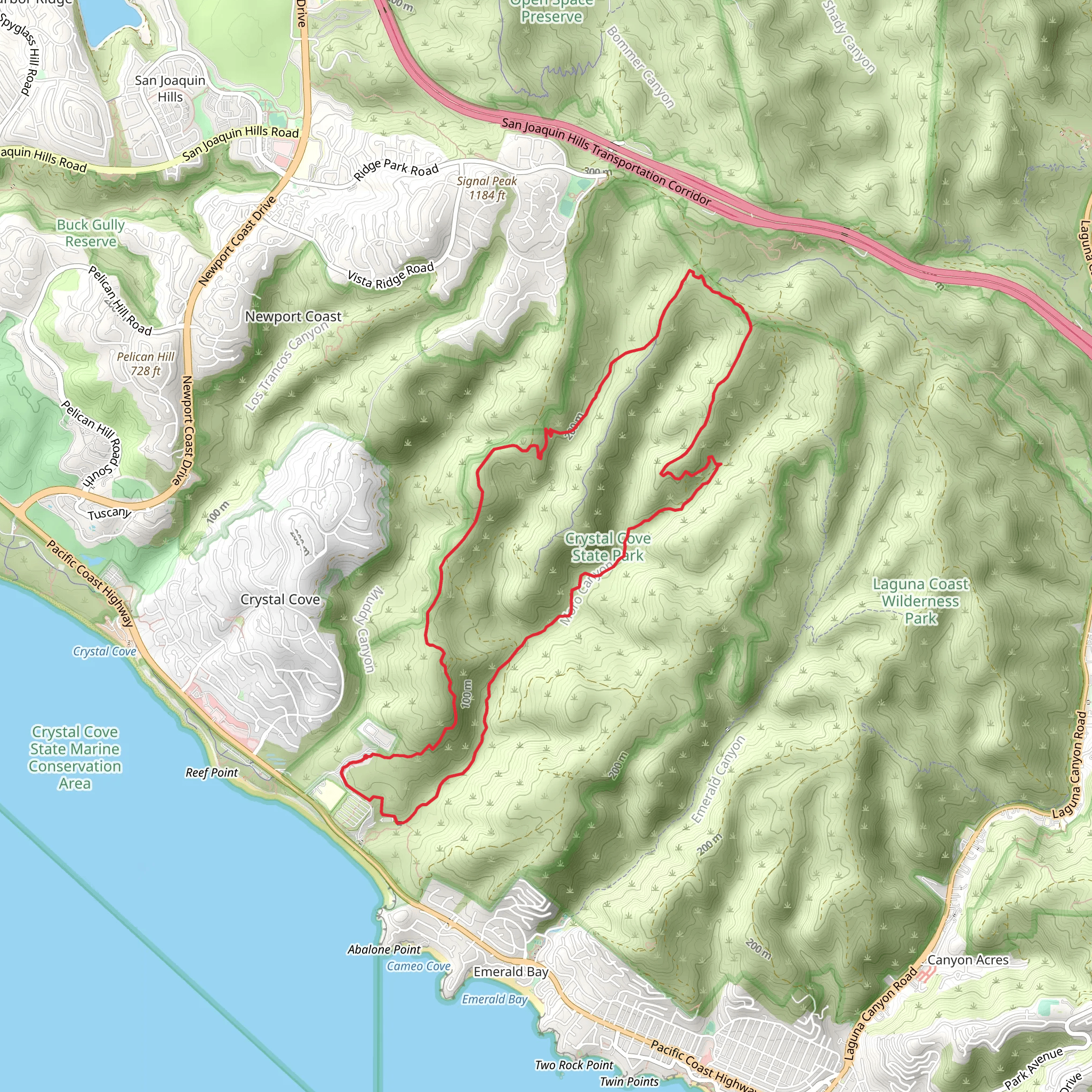 Red Tailed Ridge and Moro Canyon Loop Trail mobile static map