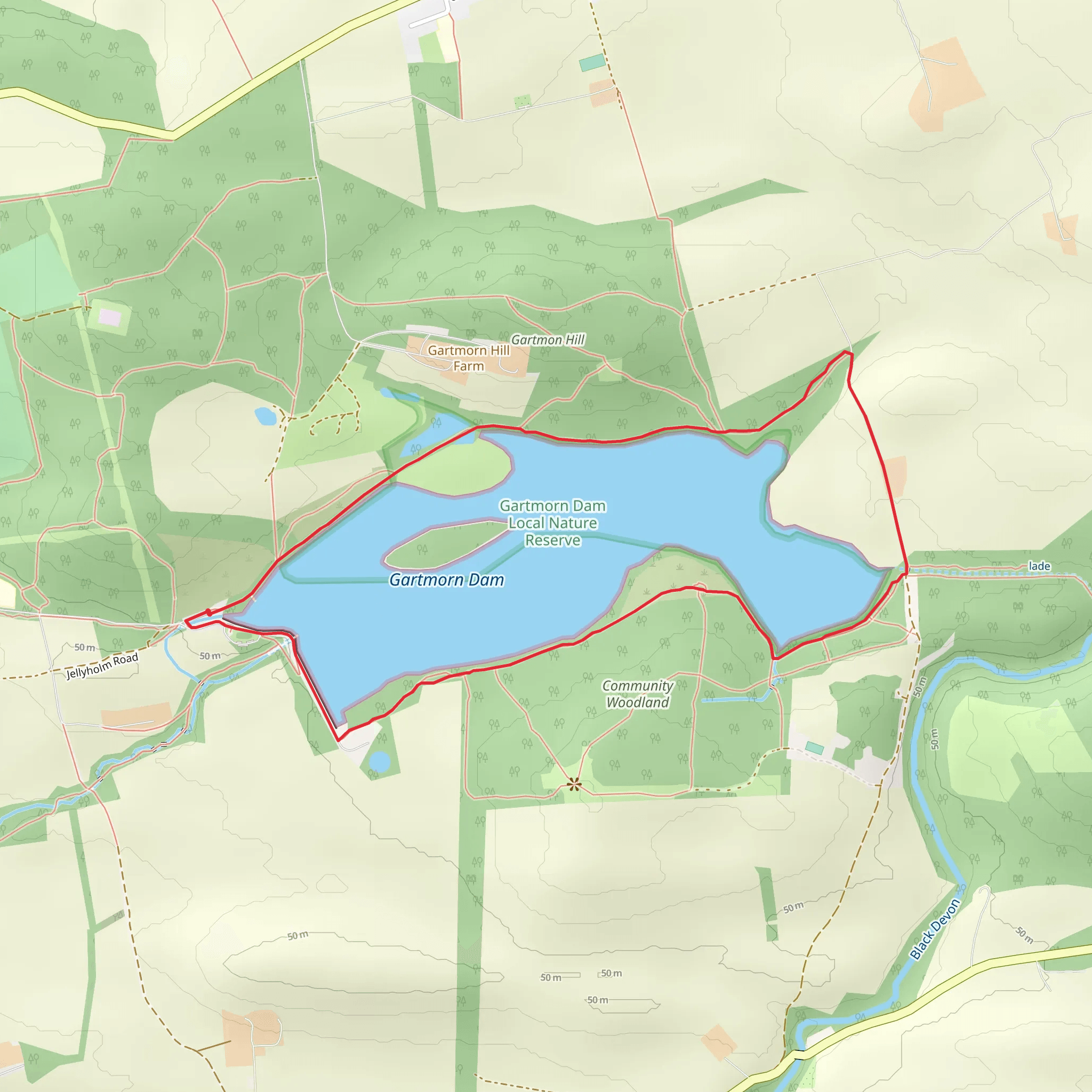 Gartmorn Dam Country Park mobile static map
