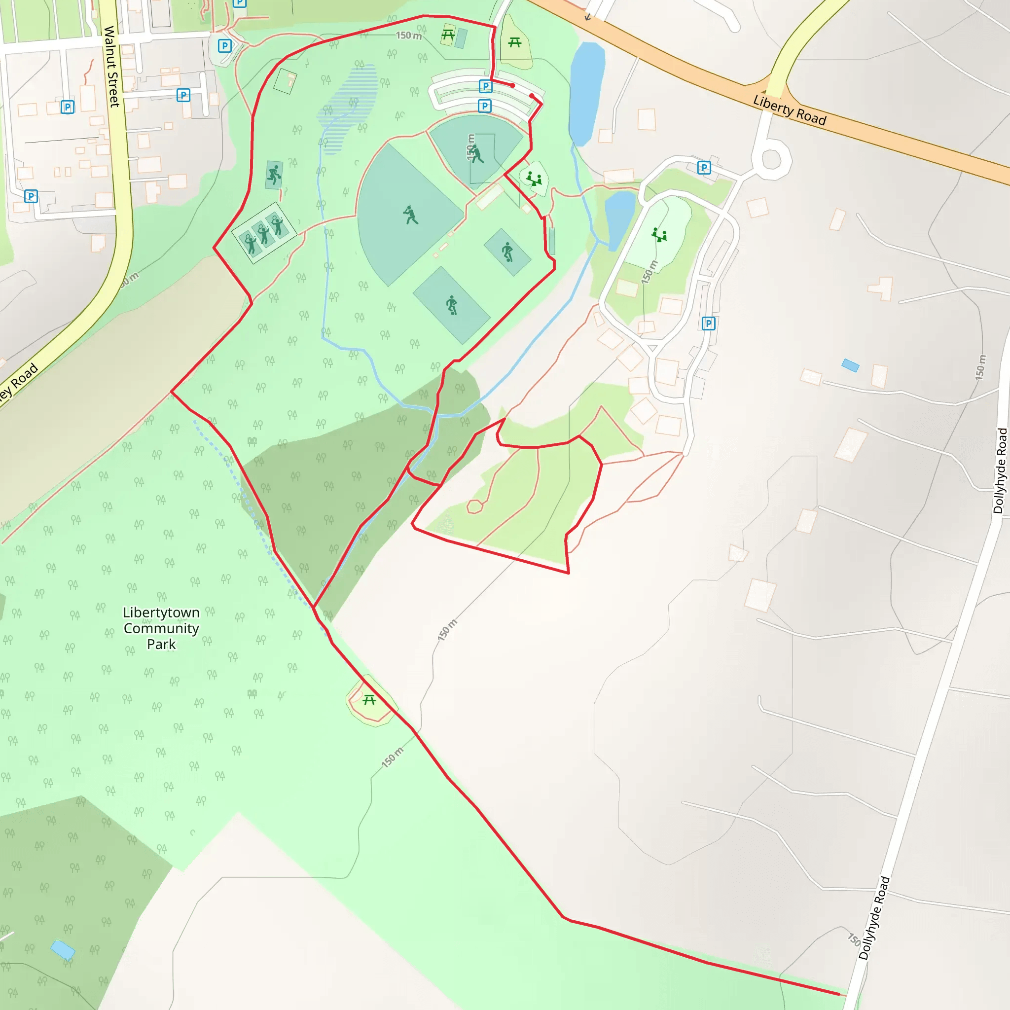 Libertytown Community Park Loop mobile static map