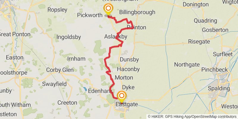 South Kesteven Loop from Grantham stage 6 Map
