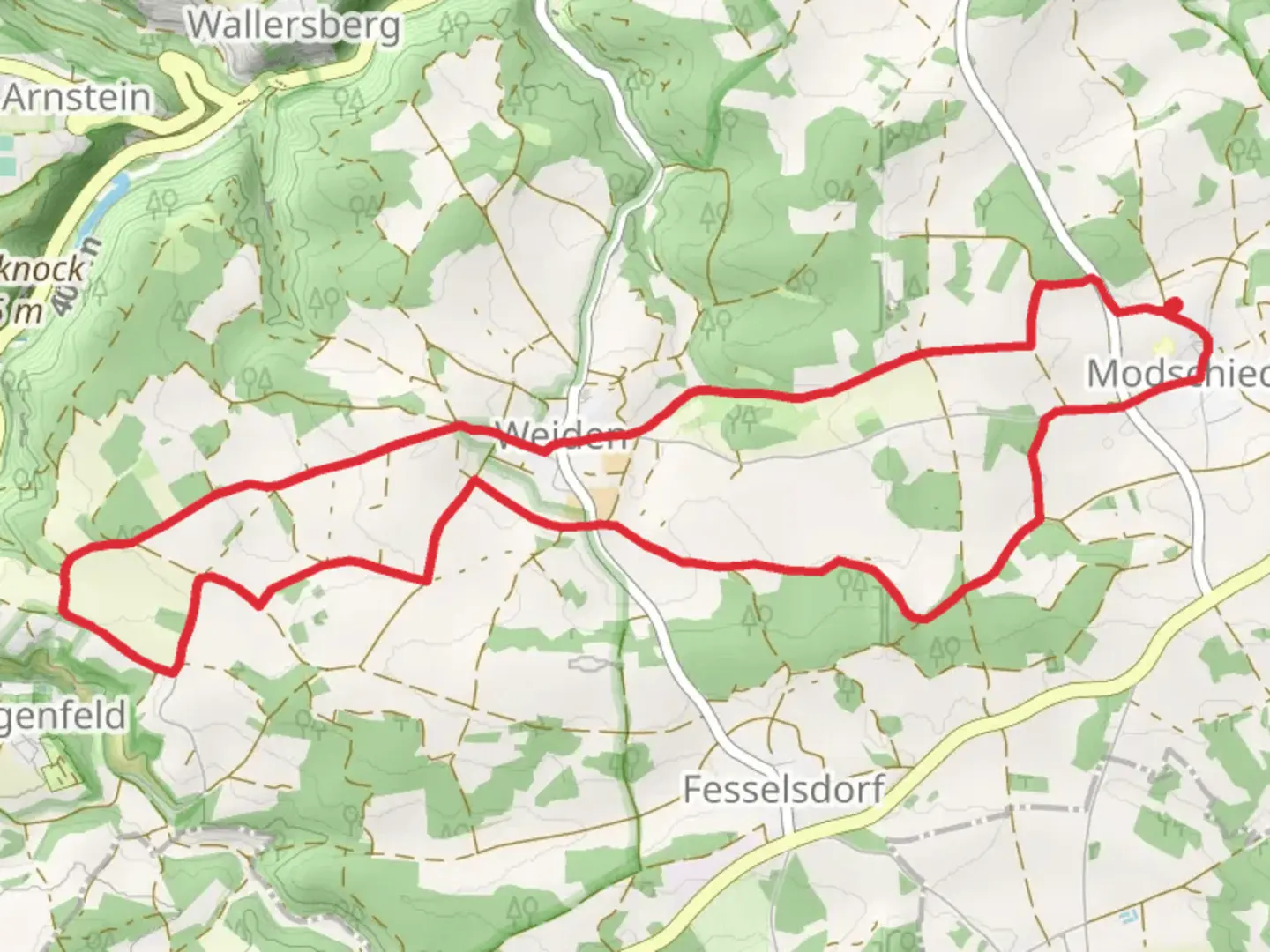 An image depicting the trail Kleinziegenfeld Loop and its surrounding area.