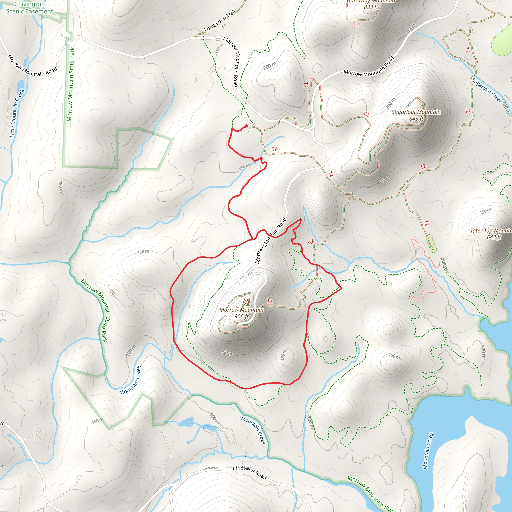Long and Short Loop Trail mobile static map
