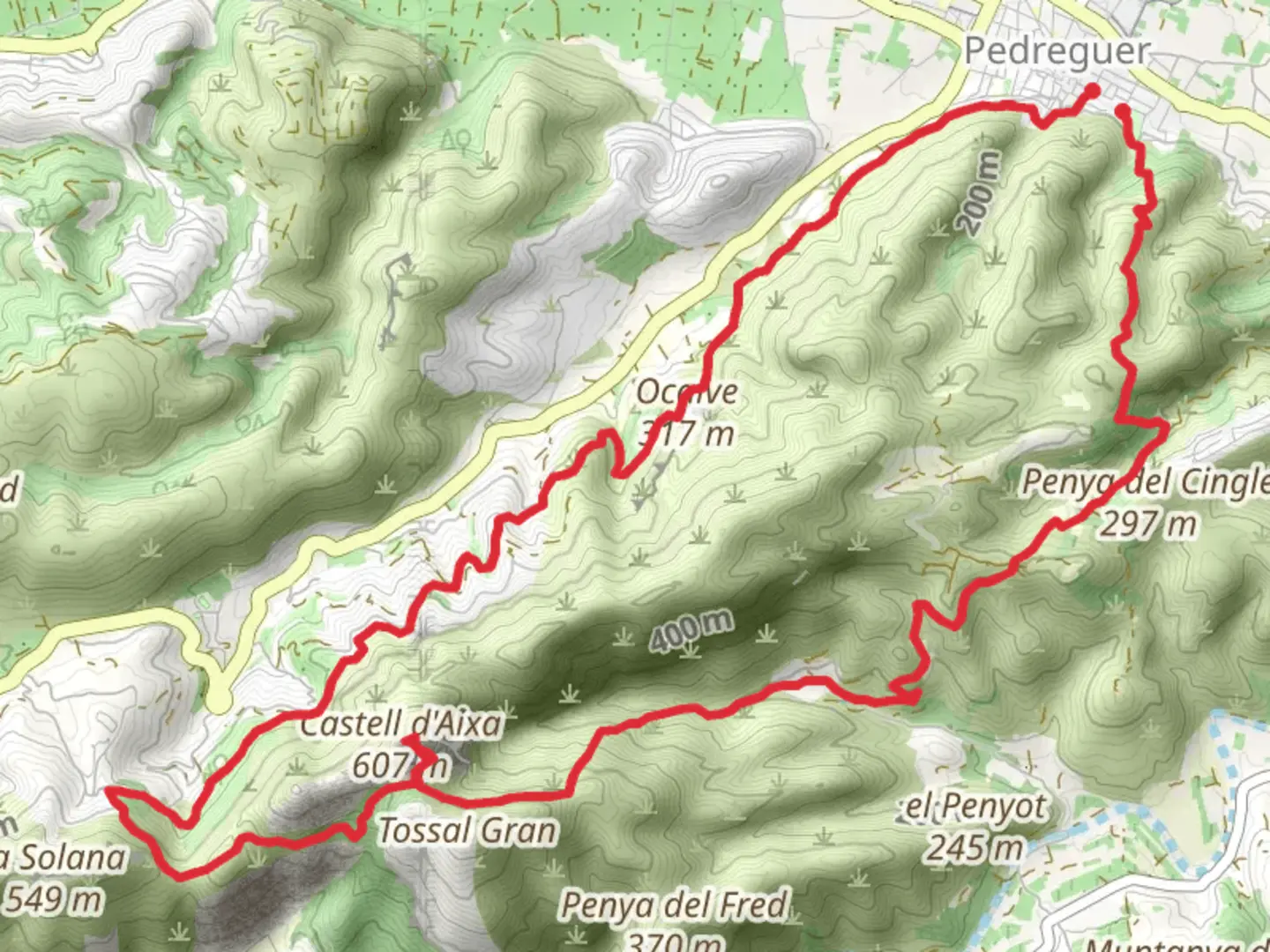 An image depicting the trail Pedreguer Trail PR CV 053 and its surrounding area.