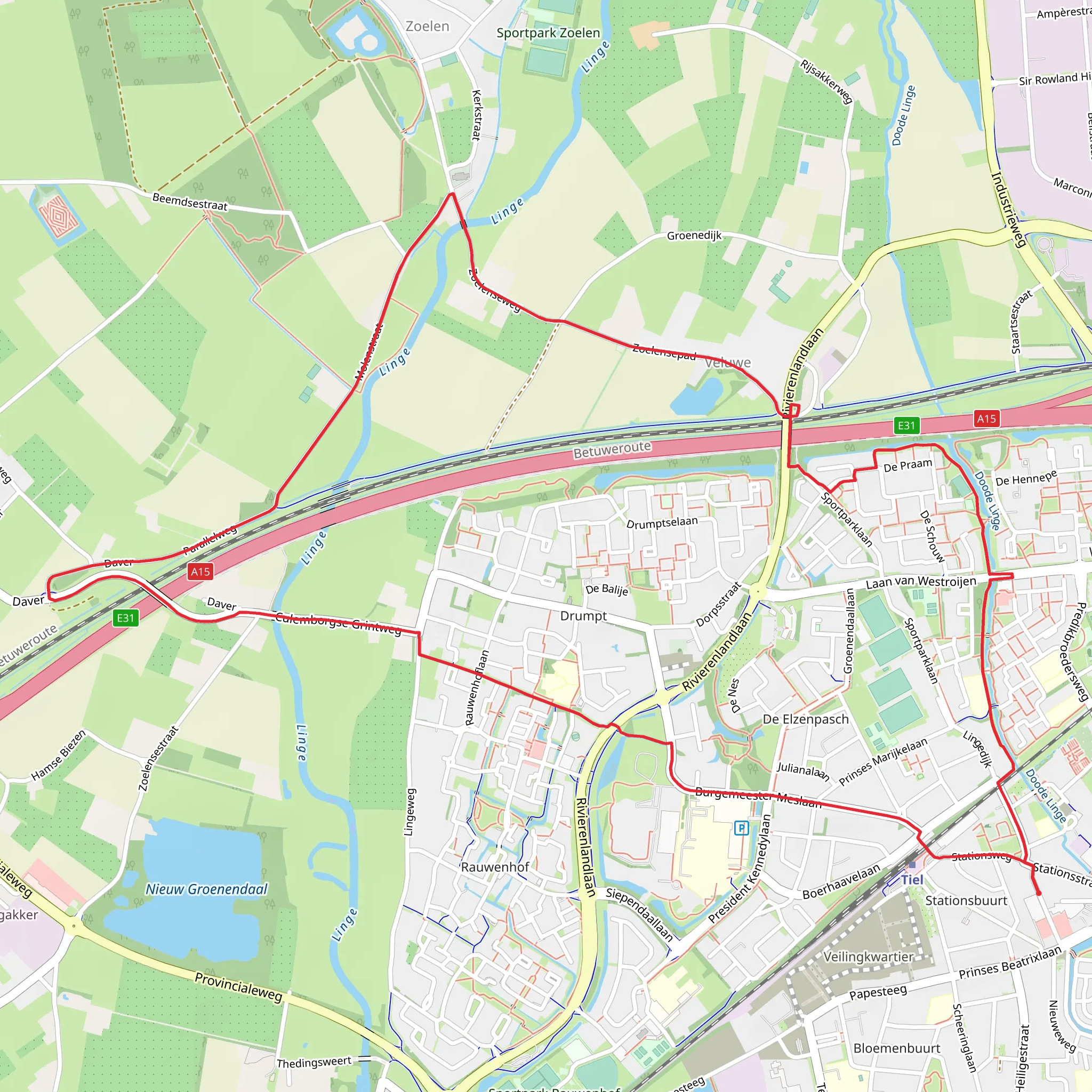 Zoelensepad and Betuwepad Loop mobile static map