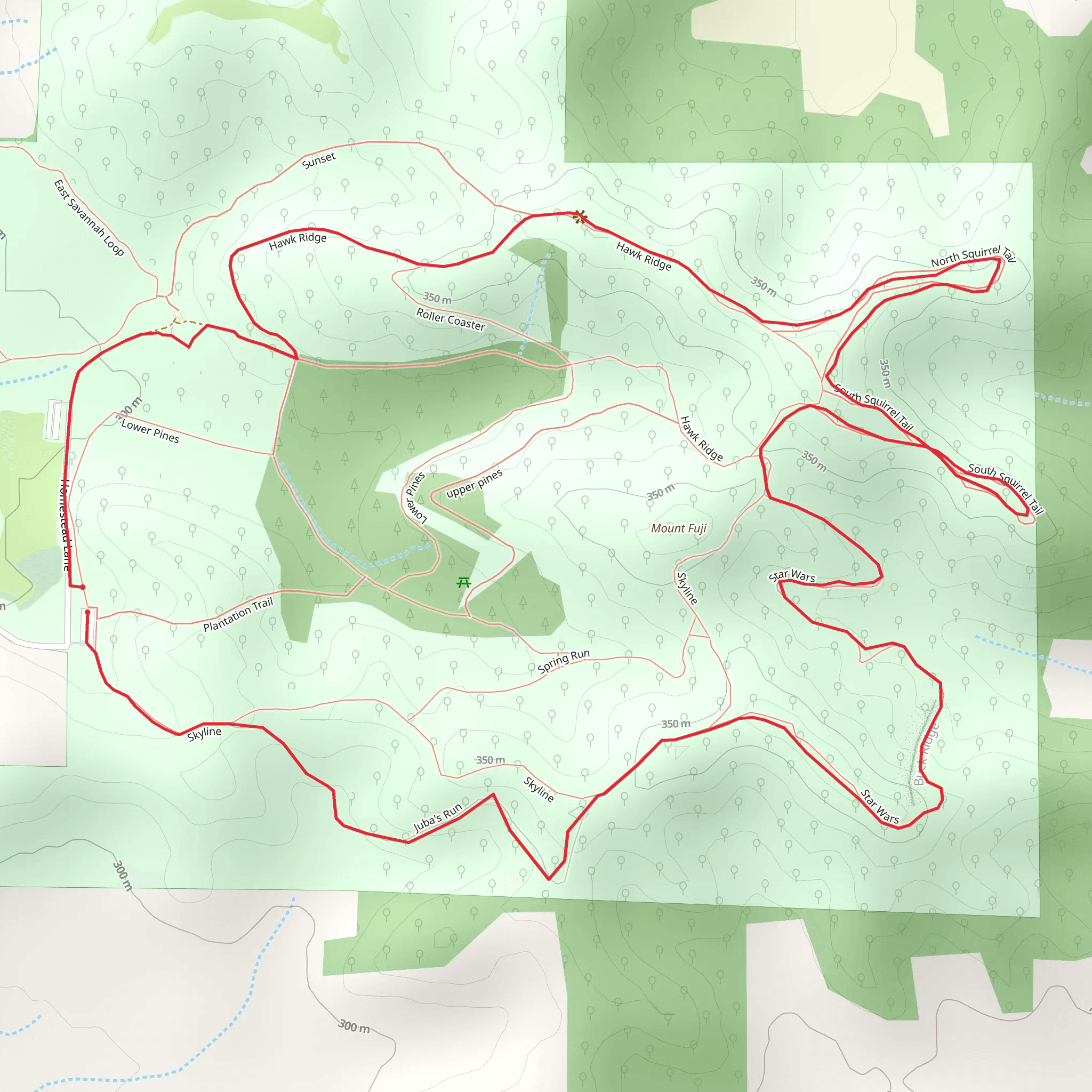 Mount Fuji via Hoffman Hills State Recreation Area Long Loop mobile static map