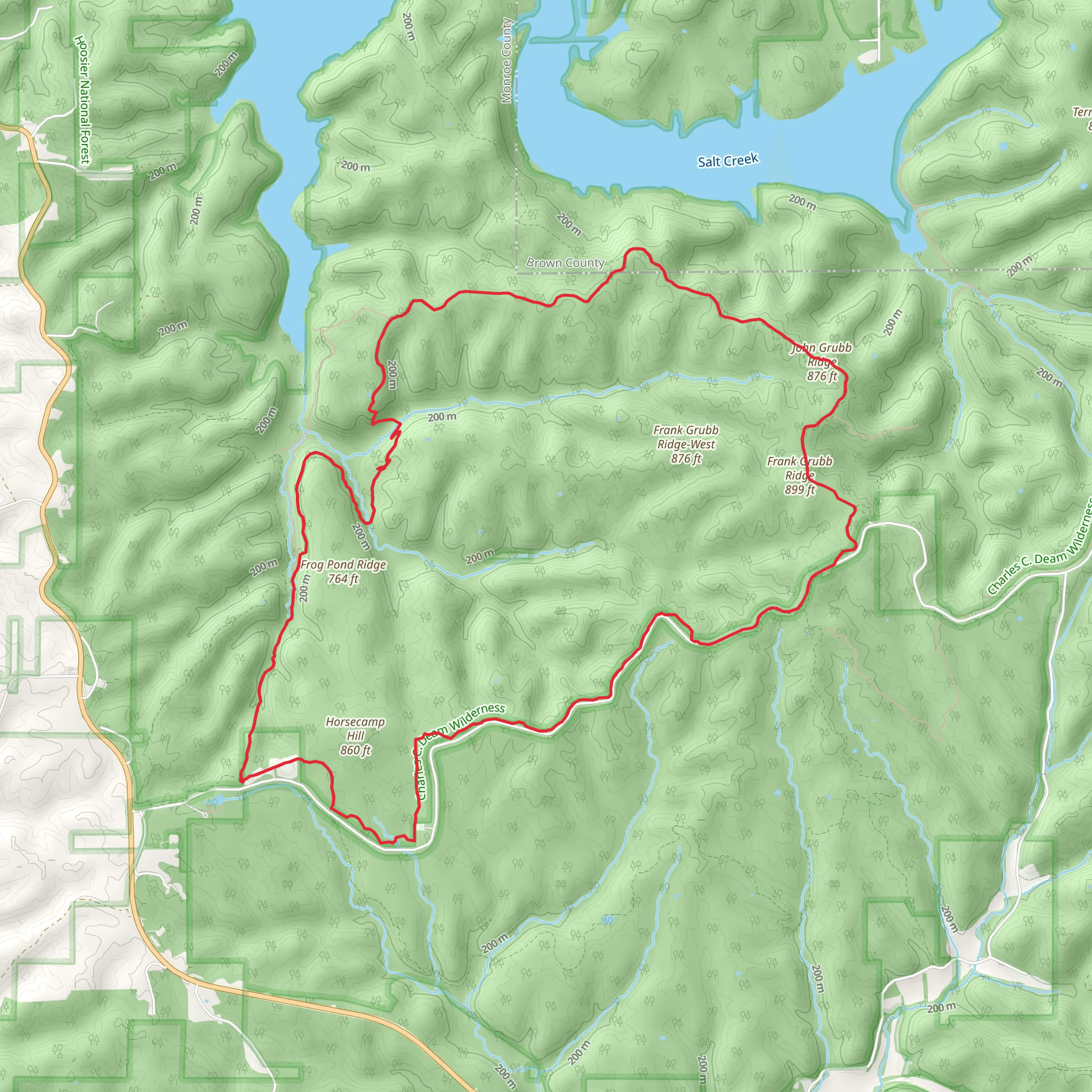 John Grubb Ridge and Frank Grubb Ridge Loop mobile static map
