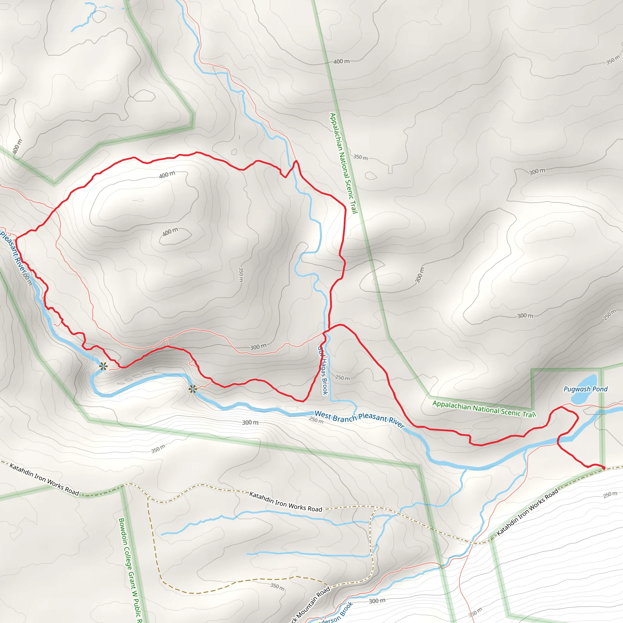 Rim Trail Loop from Katahdin Iron Works Road mobile static map