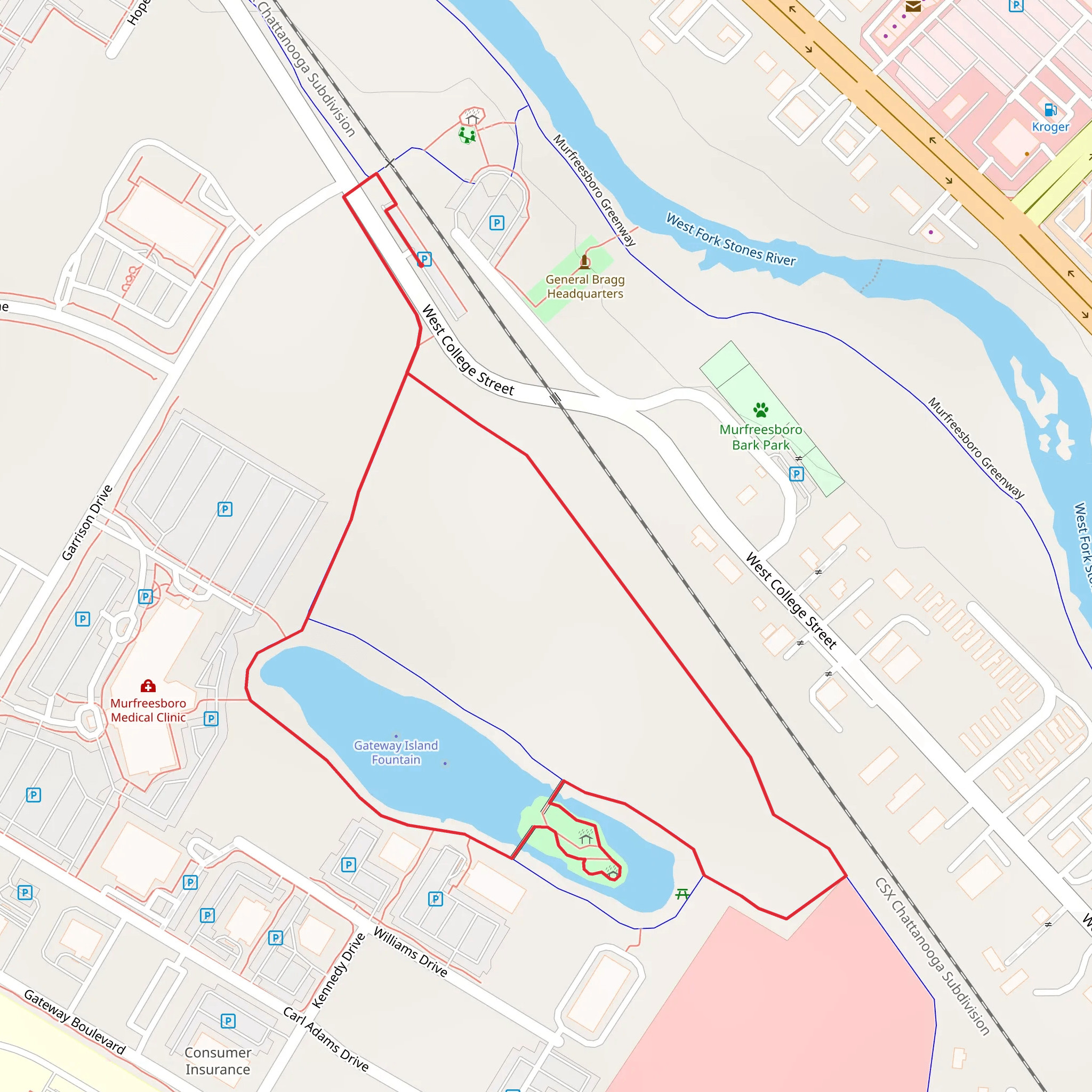 Gateway Island Loop mobile static map