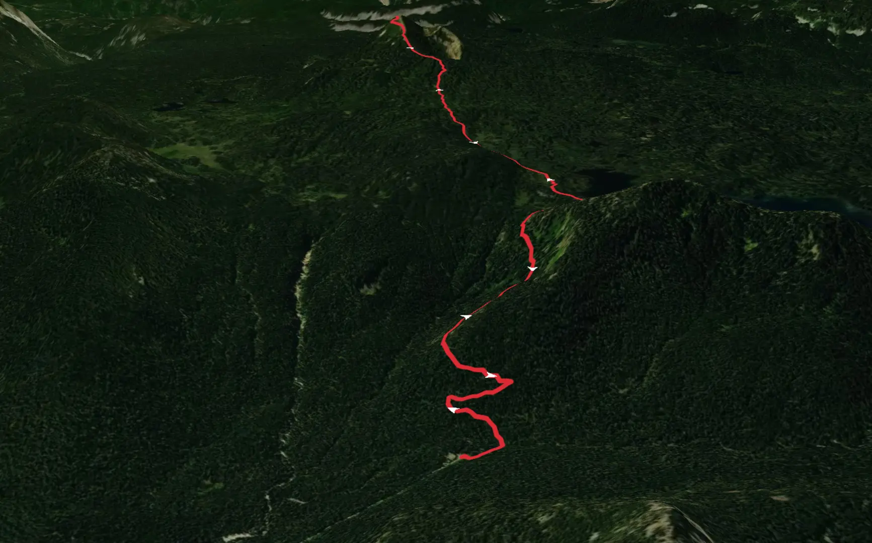 An image depicting the trail Tumac Mountain via Twin Sisters Trail and its surrounding area.